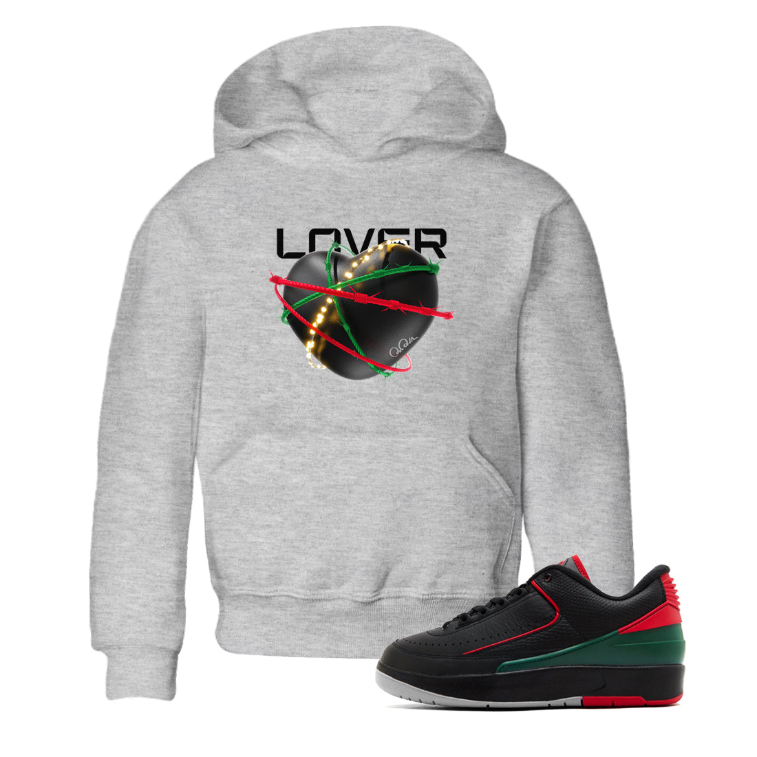 Jordan 2 Low Christmas X-mas Holiday special gift shirt to match jordans Heart Lover sneaker tees Air Jordan 2 Christmas Drip Gear Zone Baby Toddler Heather Grey 1 T-Shirt