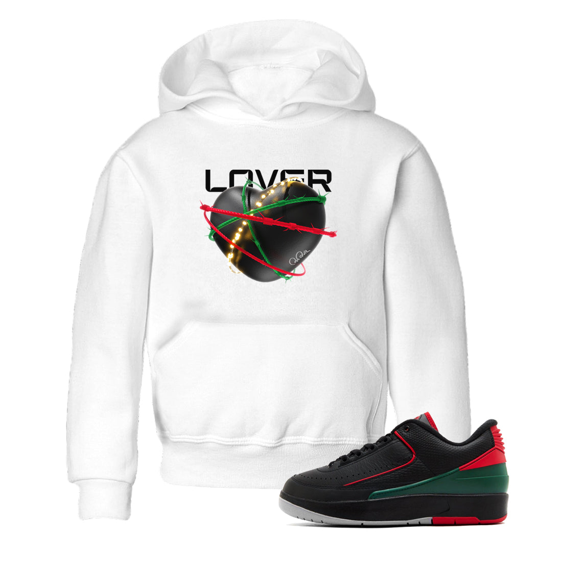 Jordan 2 Low Christmas X-mas Holiday special gift shirt to match jordans Heart Lover sneaker tees Air Jordan 2 Christmas Drip Gear Zone Baby Toddler White 1 T-Shirt