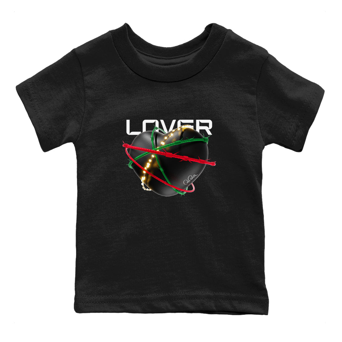 Jordan 2 Low Christmas X-mas Holiday special gift shirt to match jordans Heart Lover sneaker tees Air Jordan 2 Christmas Drip Gear Zone Baby Toddler Black 2 T-Shirt