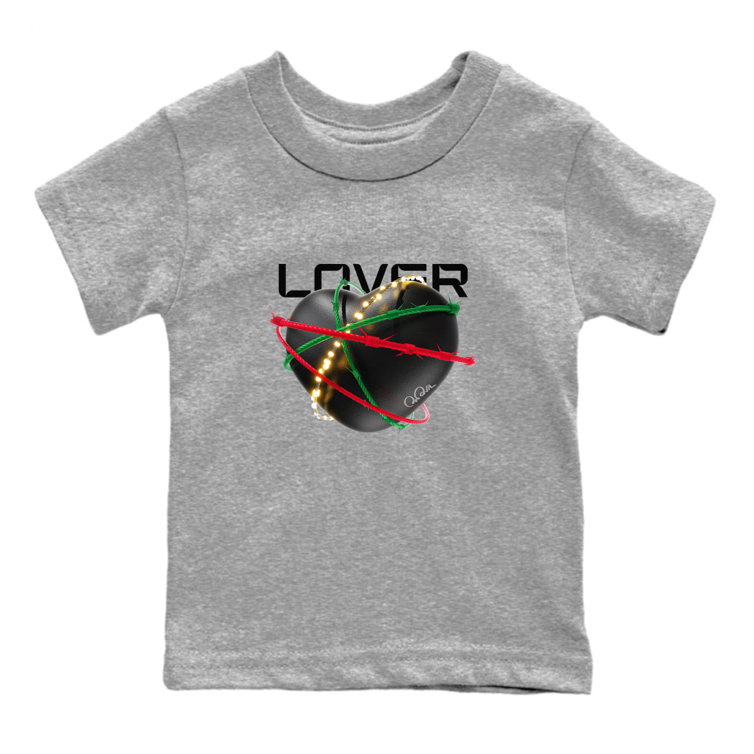 Jordan 2 Low Christmas X-mas Holiday special gift shirt to match jordans Heart Lover sneaker tees Air Jordan 2 Christmas Drip Gear Zone Baby Toddler Heather Grey 2 T-Shirt