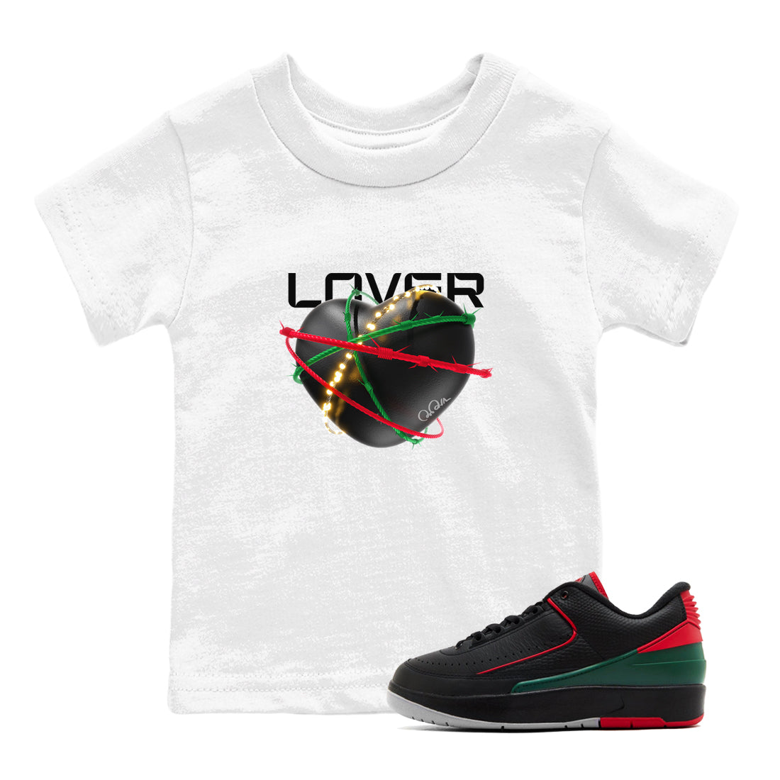 Jordan 2 Low Christmas X-mas Holiday special gift shirt to match jordans Heart Lover sneaker tees Air Jordan 2 Christmas Drip Gear Zone Baby Toddler White 1 T-Shirt