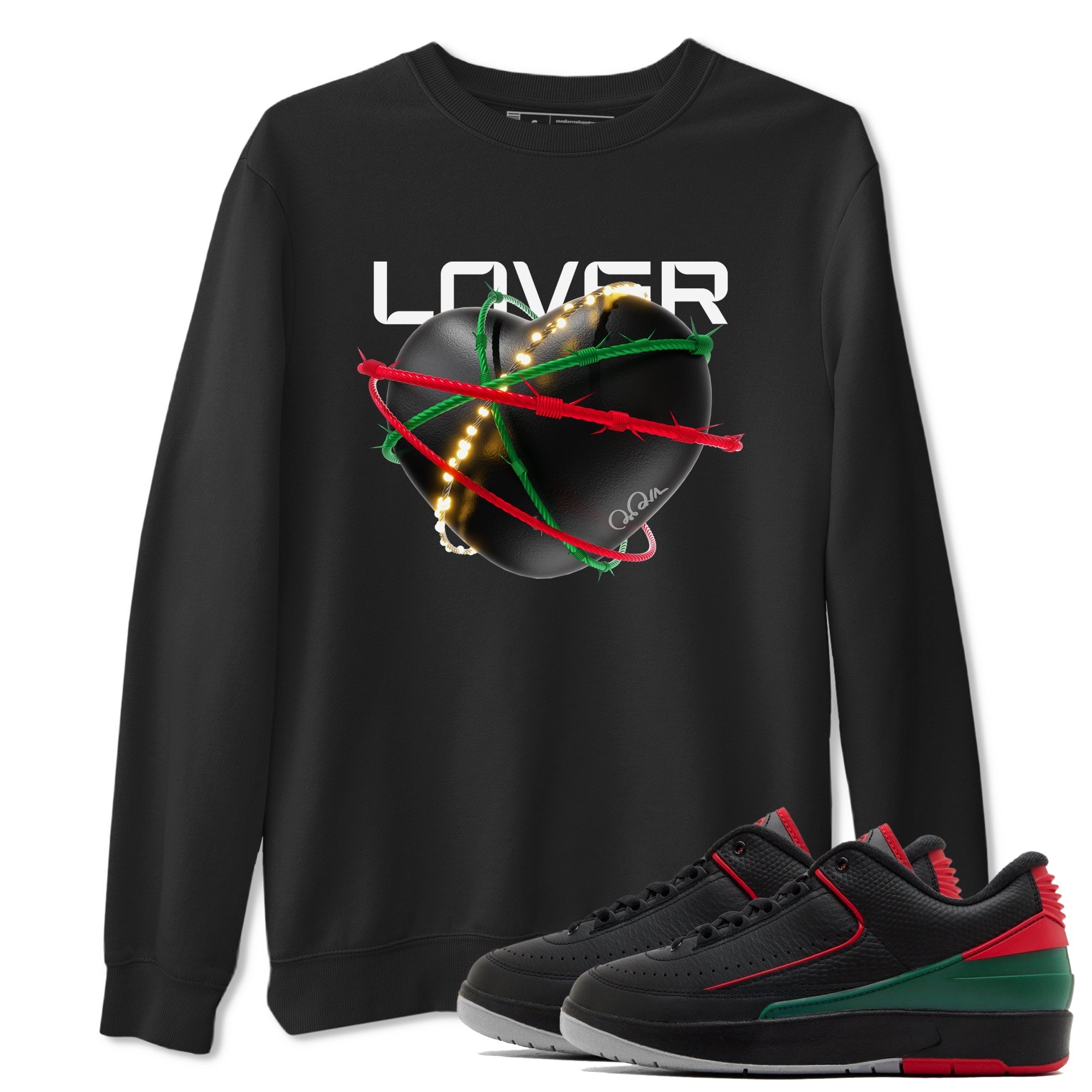 Jordan 2 Low Christmas X-mas Holiday special gift shirt to match jordans Heart Lover sneaker tees Air Jordan 2 Christmas Drip Gear Zone Unisex Black 1 T-Shirt