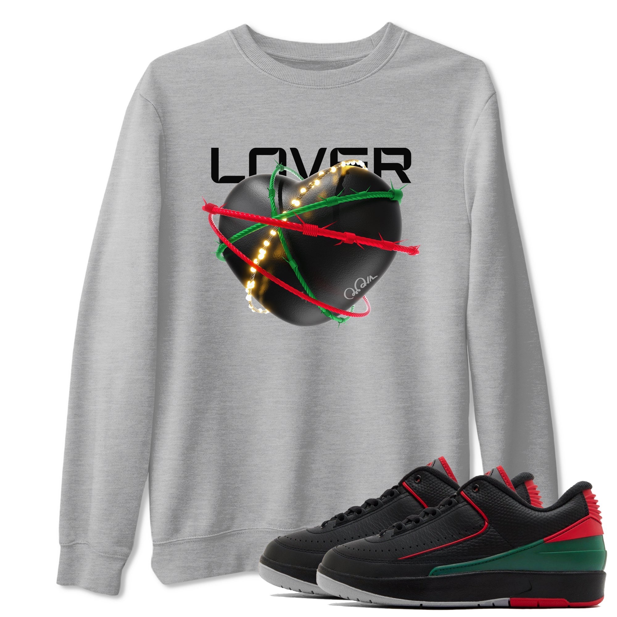 Jordan 2 Low Christmas X-mas Holiday special gift shirt to match jordans Heart Lover sneaker tees Air Jordan 2 Christmas Drip Gear Zone Unisex Heather Grey 1 T-Shirt