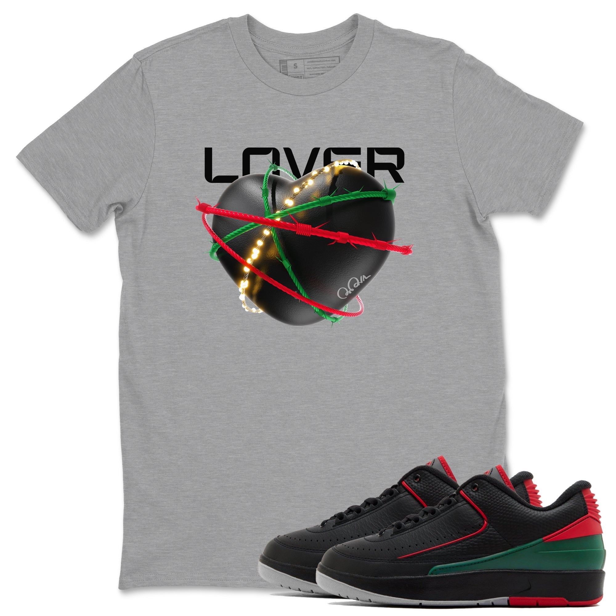 Jordan 2 Low Christmas X-mas Holiday special gift shirt to match jordans Heart Lover sneaker tees Air Jordan 2 Christmas Drip Gear Zone Unisex Heather Grey 1 T-Shirt