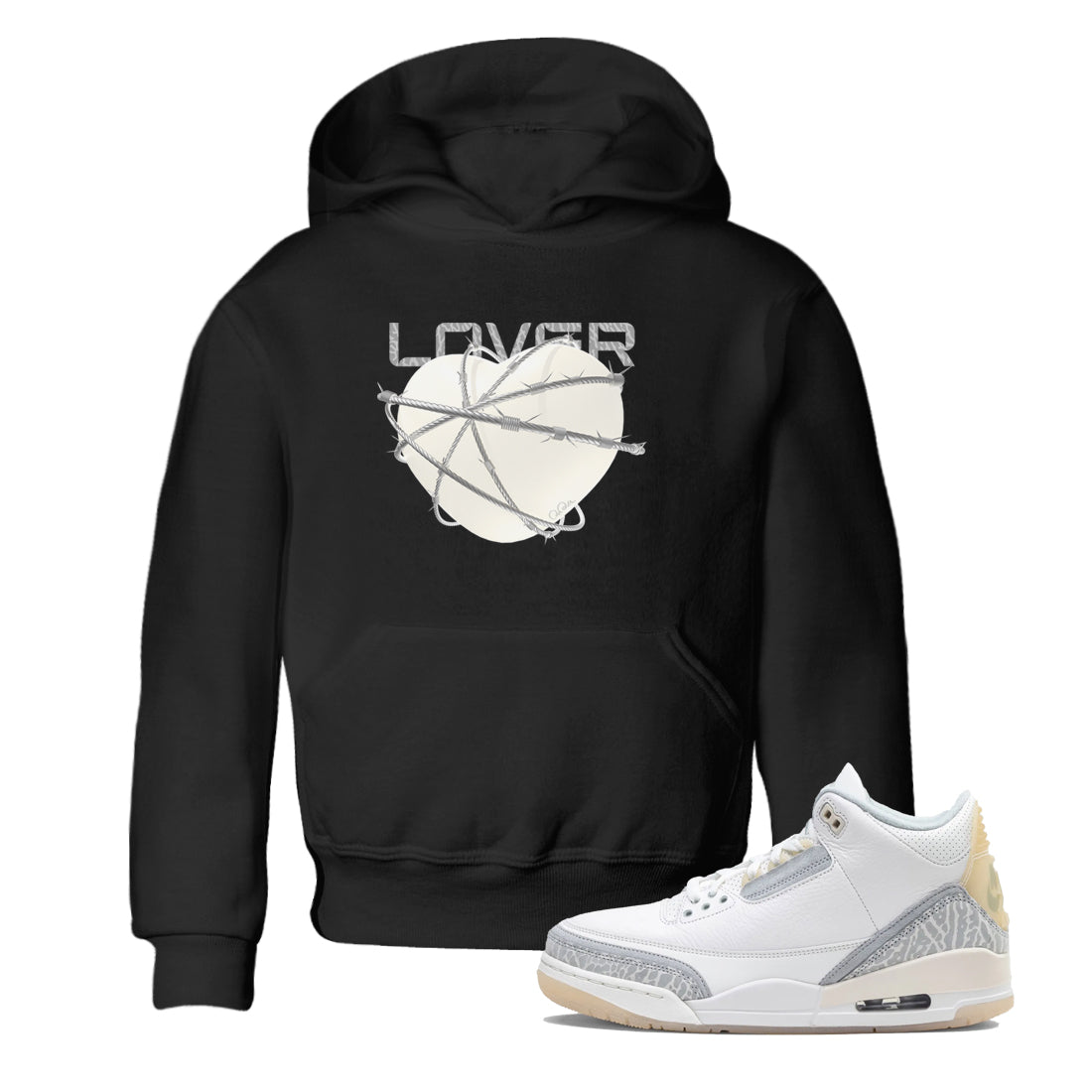 3s Ivory shirt to match jordans Heart Lover sneaker tees Air Jordan 3 Ivory Drip Gear Zone baby toddler Black 1 cotton Shirt
