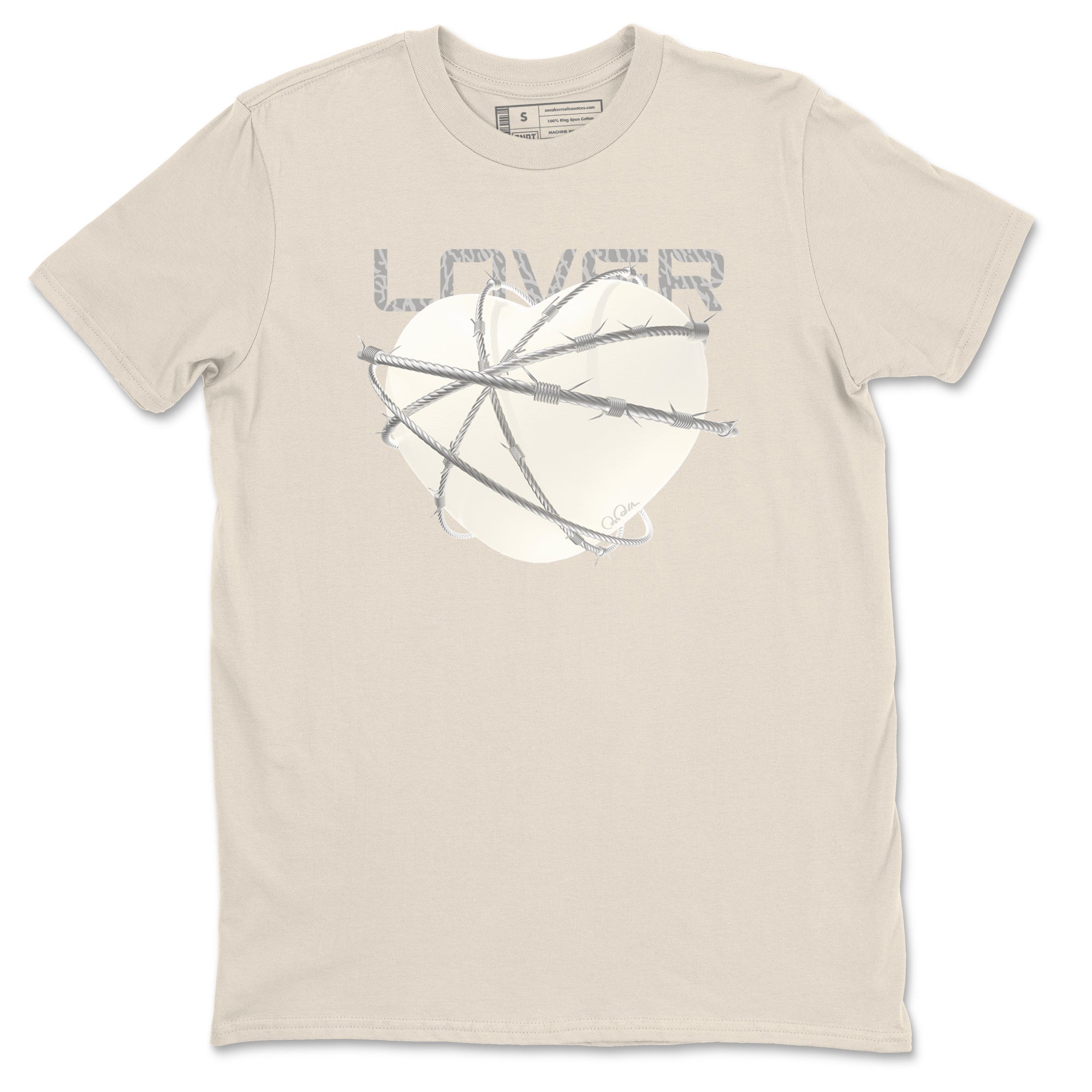 3s Ivory shirt to match jordans Heart Lover sneaker tees Air Jordan 3 Ivory Drip Gear Zone unisex cotton Natural 2 crew neck shirt