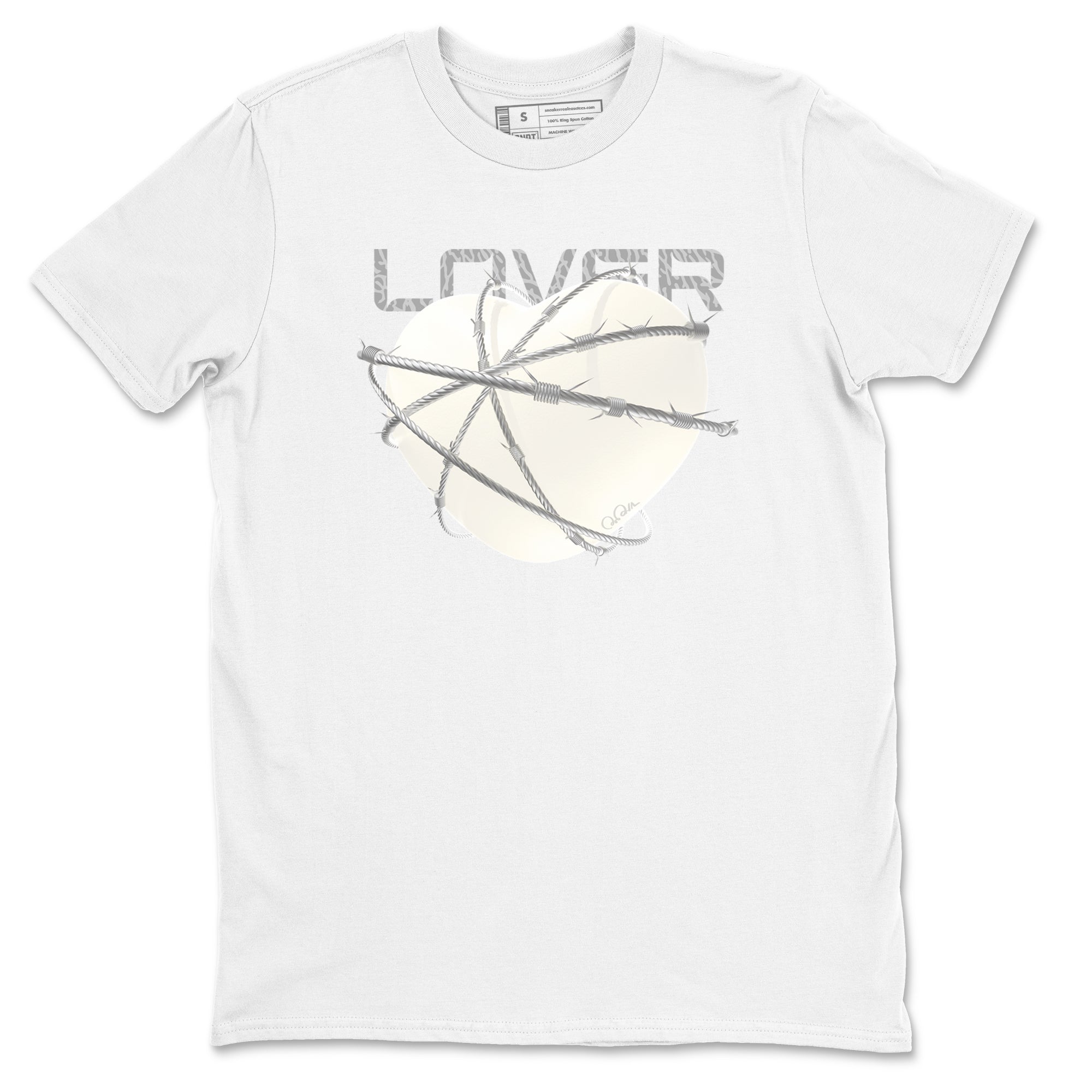 3s Ivory shirt to match jordans Heart Lover sneaker tees Air Jordan 3 Ivory Drip Gear Zone unisex cotton White 2 crew neck shirt