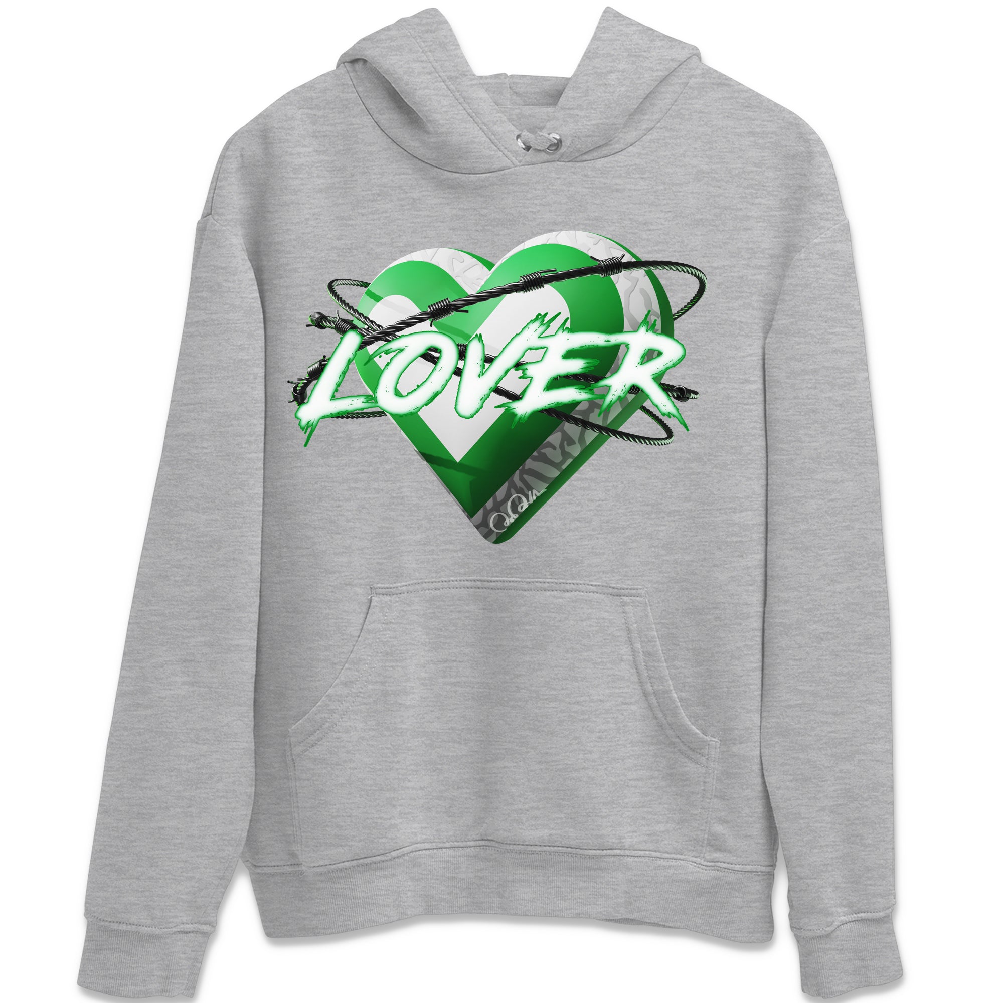 Air Jordan 3 Lucky Green Sneaker Match Tees Heart Lover Streetwear Sneaker Shirt AJ3 Lucky Green Sneaker Release Tees Unisex Shirts Heather Grey 2