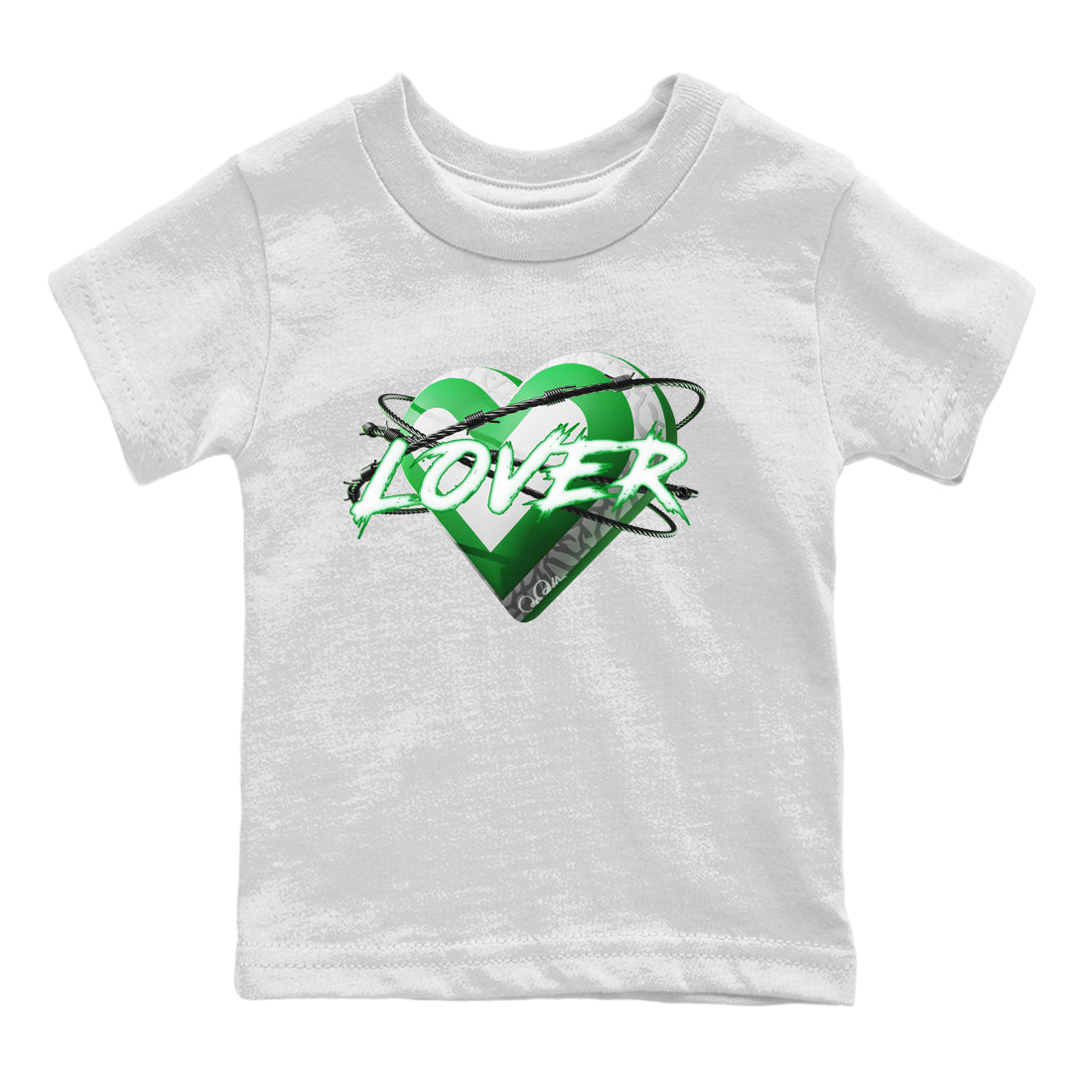 Air Jordan 3 Lucky Green Sneaker Match Tees Heart Lover Streetwear Sneaker Shirt AJ3 Lucky Green Sneaker Release Tees Kids Shirts White 2