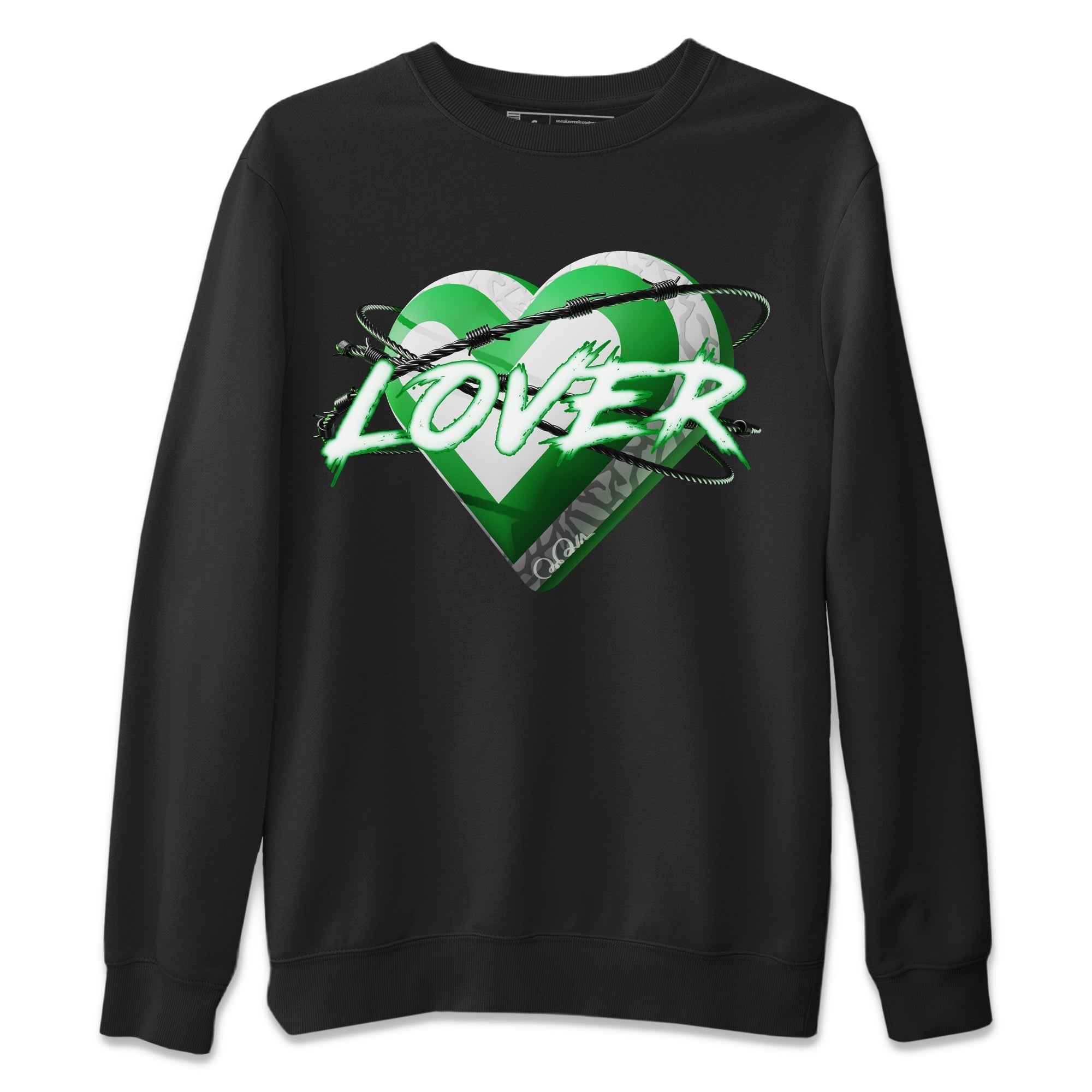 Air Jordan 3 Lucky Green Sneaker Match Tees Heart Lover Streetwear Sneaker Shirt AJ3 Lucky Green Sneaker Release Tees Unisex Shirts Black 2