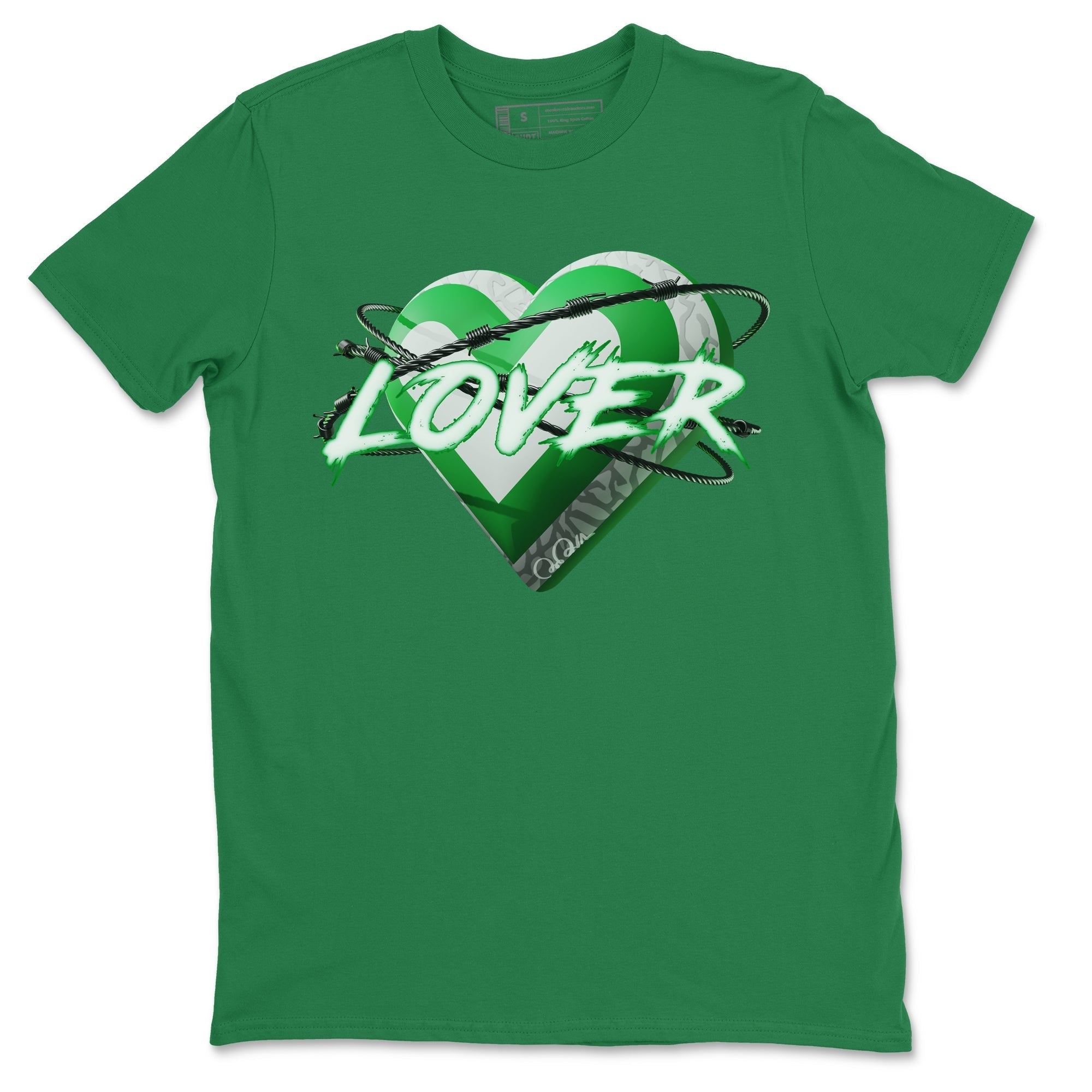 Air Jordan 3 Lucky Green Sneaker Match Tees Heart Lover Streetwear Sneaker Shirt AJ3 Lucky Green Sneaker Release Tees Unisex Shirts Kelly Green 2