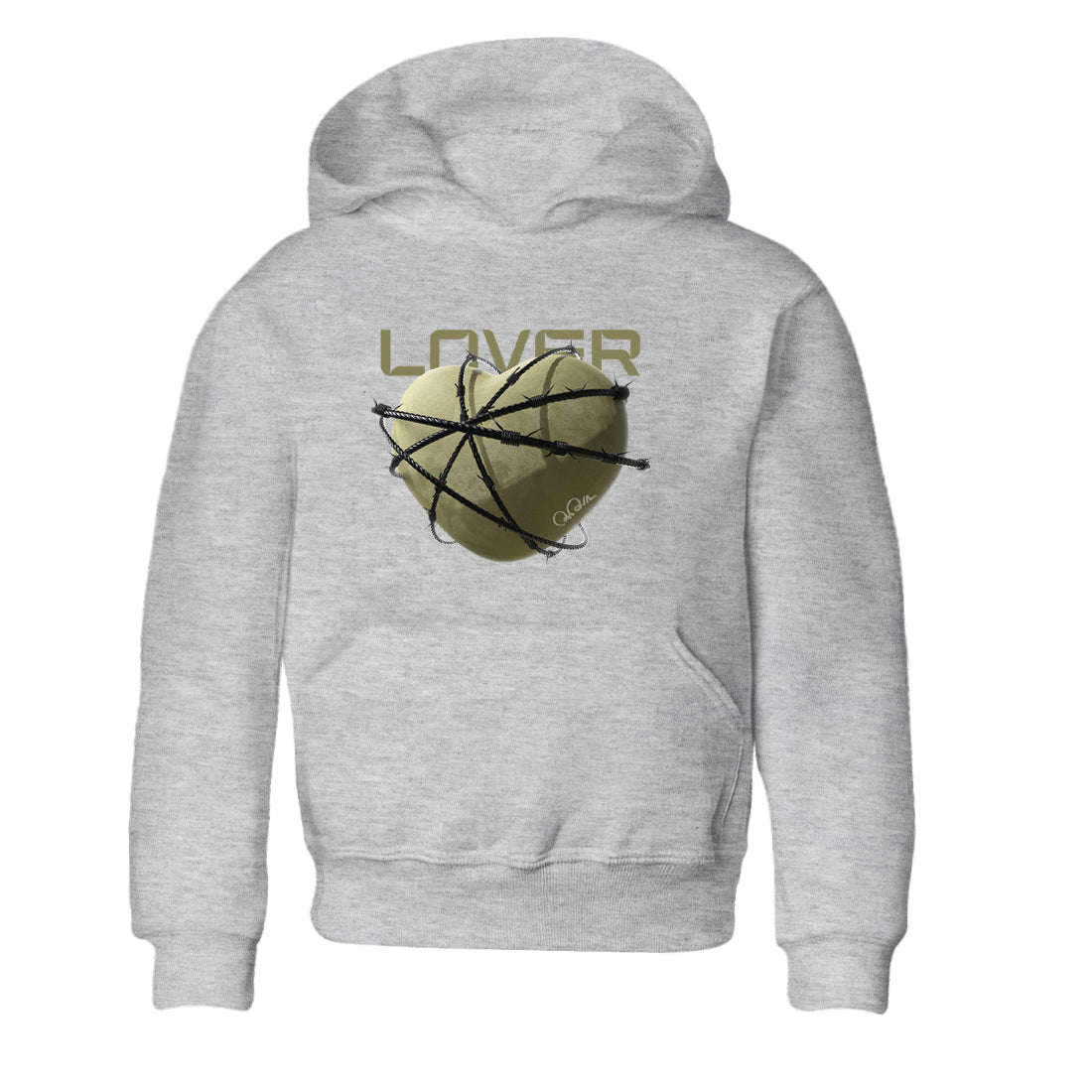 Air Jordan 4 Medium Olive shirt to match jordans streetwear brand Heart Lover sneaker tees AJ4Medium Olive Drip Gear Zone Baby Toddler Heather Grey 2 T-Shirt