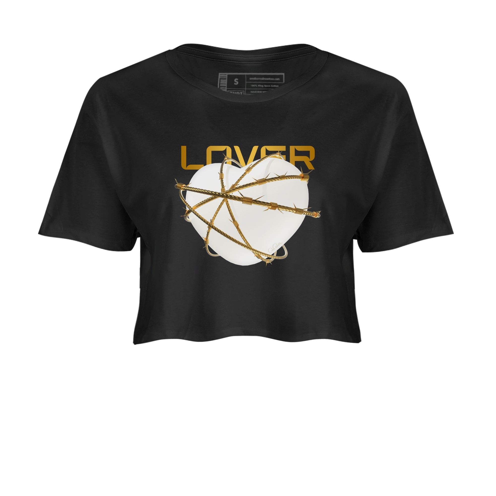 4s Sail 2024 shirt to match jordans Heart Lover sneaker tees Air Jordan 4 Sail 2024 Drip Gear Zone Black 2 crop length shirt