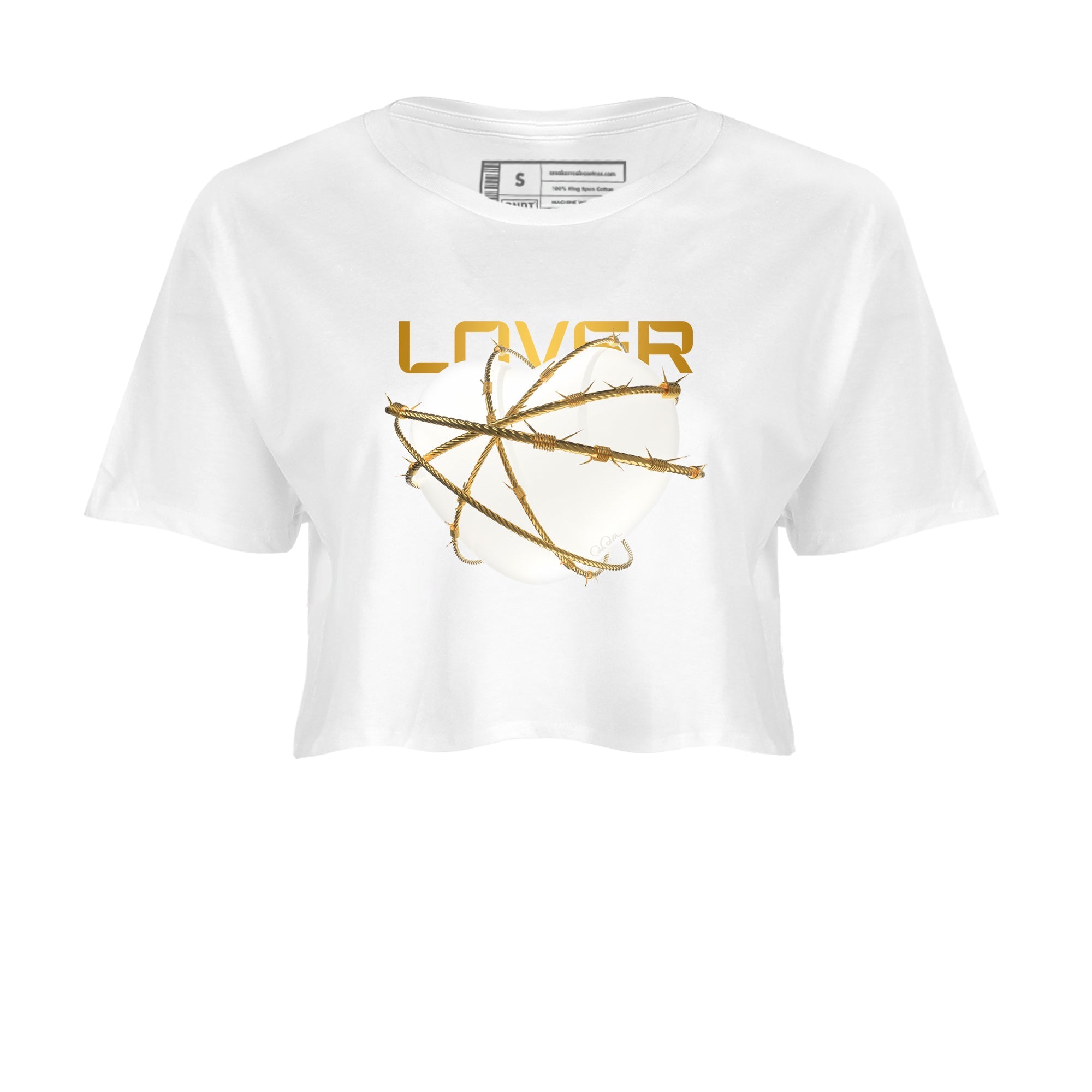 4s Sail 2024 shirt to match jordans Heart Lover sneaker tees Air Jordan 4 Sail 2024 Drip Gear Zone White 2 crop length shirt