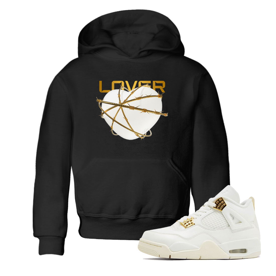 4s Sail 2024 shirt to match jordans Heart Lover sneaker tees Air Jordan 4 Sail 2024 Drip Gear Zone baby toddler Black 1 cotton Shirt