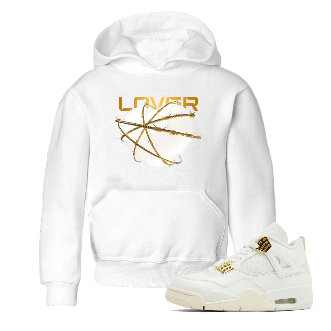 4s Sail 2024 shirt to match jordans Heart Lover sneaker tees Air Jordan 4 Sail 2024 Drip Gear Zone baby toddler White 1 cotton Shirt