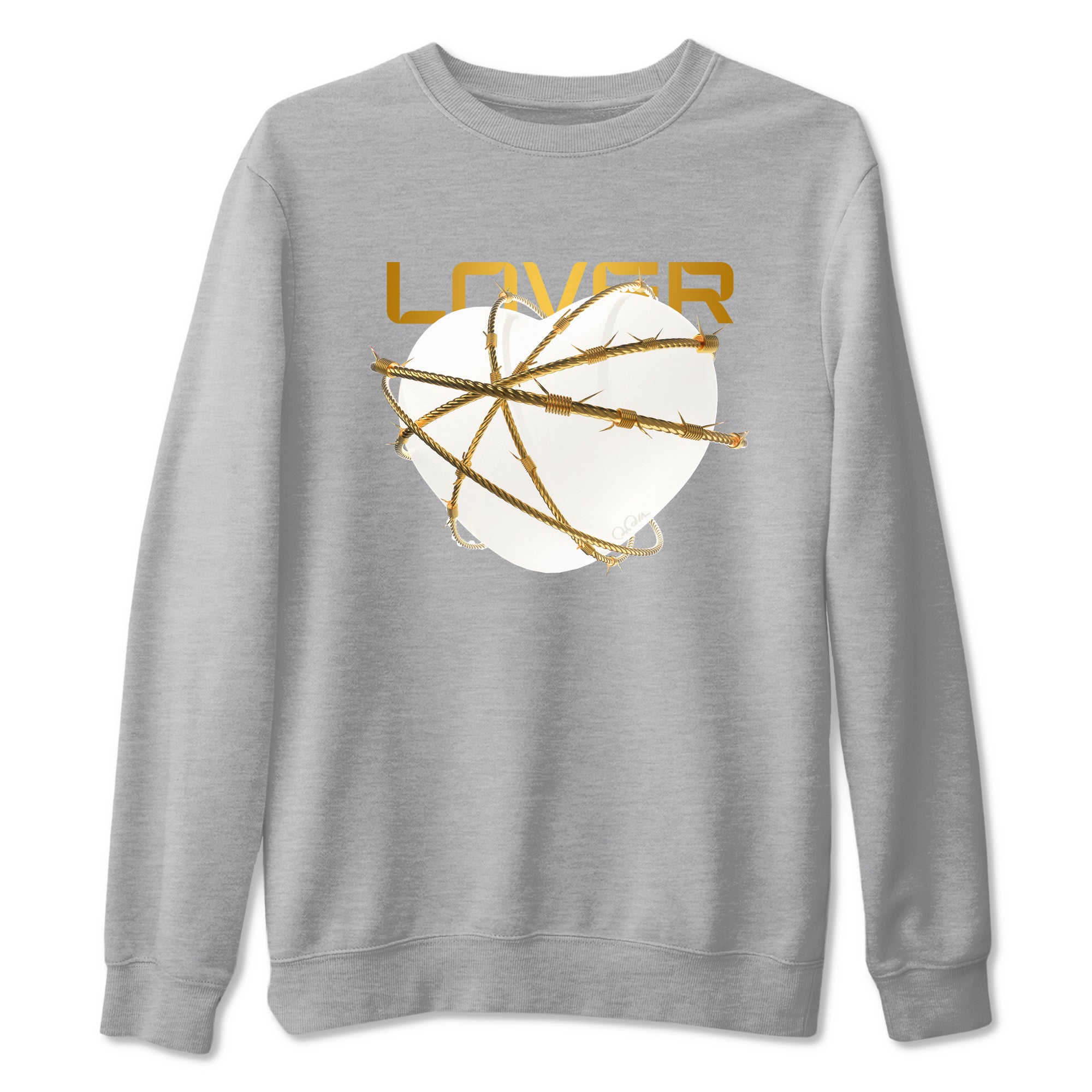 4s Sail 2024 shirt to match jordans Heart Lover sneaker tees Air Jordan 4 Sail 2024 Drip Gear Zone unisex cotton Heather Grey 2 crew neck shirt