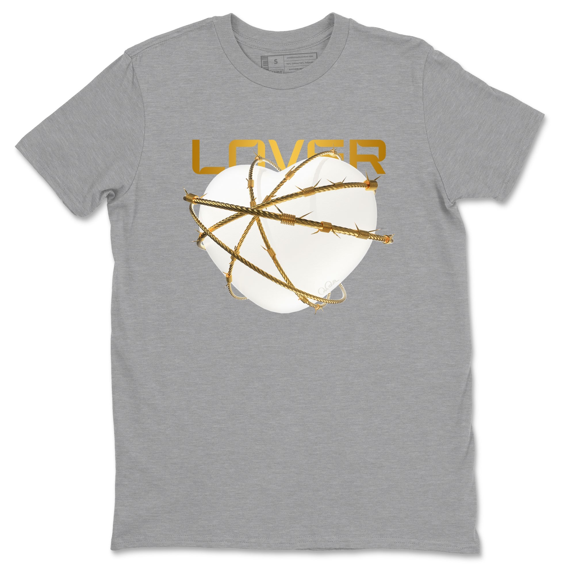 4s Sail 2024 shirt to match jordans Heart Lover sneaker tees Air Jordan 4 Sail 2024 Drip Gear Zone unisex cotton Heather Grey 2 crew neck shirt