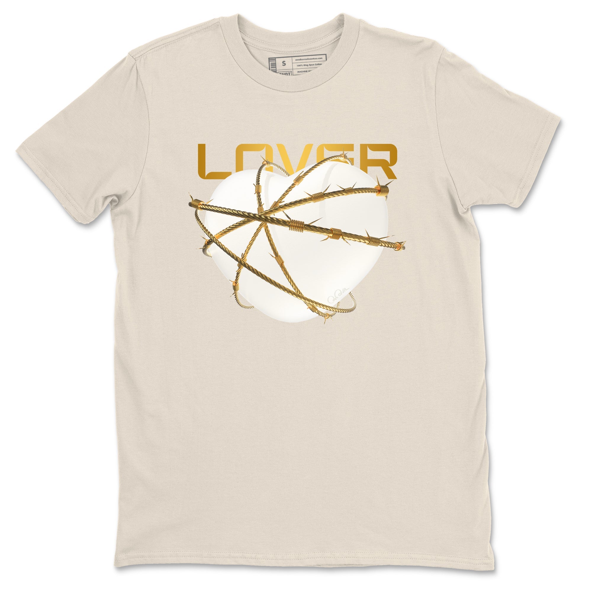 4s Sail 2024 shirt to match jordans Heart Lover sneaker tees Air Jordan 4 Sail 2024 Drip Gear Zone unisex cotton Natural 2 crew neck shirt