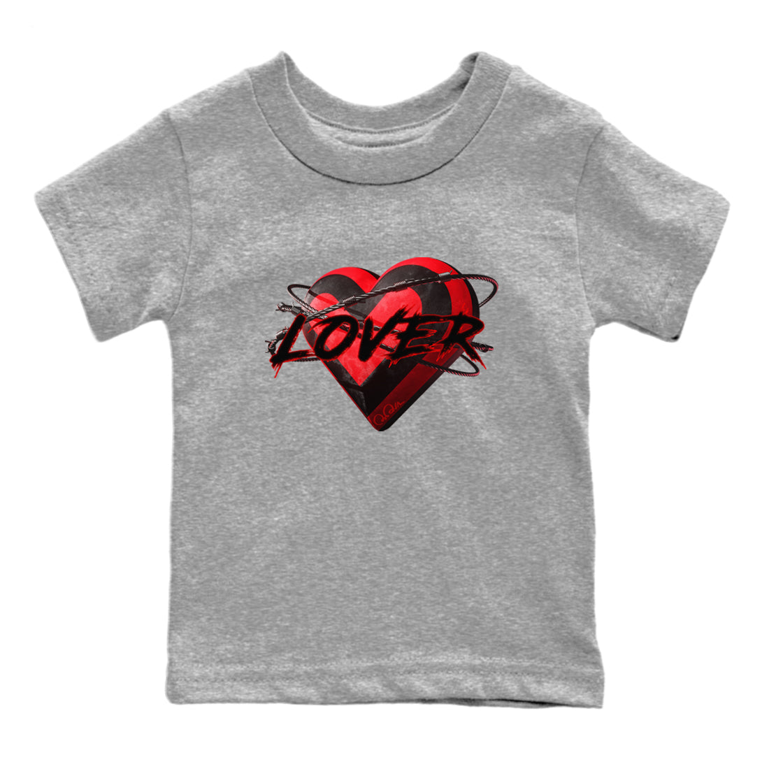 Air Jordan 6 Toro Bravo Sneaker Match Tees Heart Lover Streetwear Sneaker Shirt 3D Graphic Design Shirts AJ6 Toro Bravo Sneaker Release Tees Kids Shirts Heather Grey 2