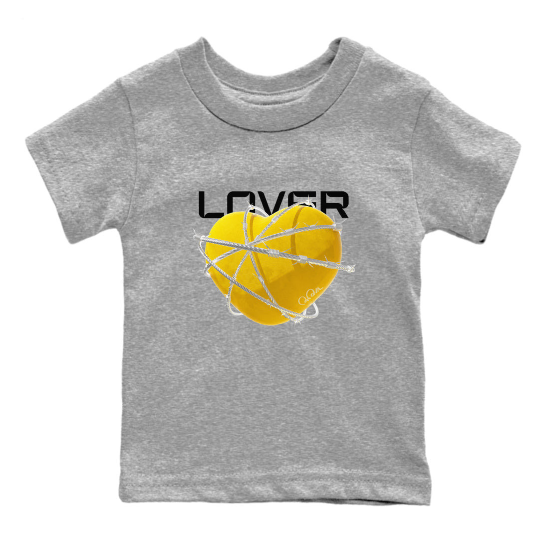 6s Yellow Ochre shirt to match jordans Heart Lover sneaker tees streetwear brand Air Jordan 6 Yellow Ochre Drip Gear Zone Brand Baby Toddler Heather Grey 2 T-Shirt