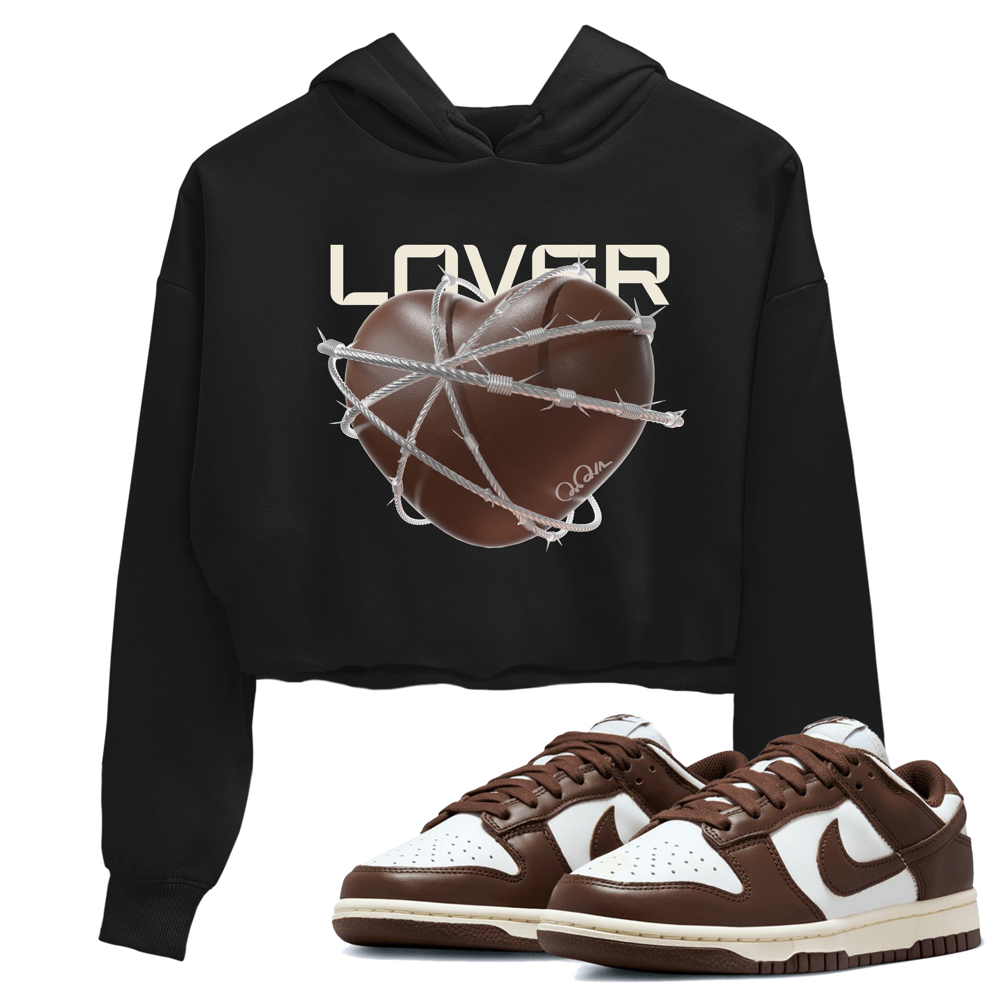 Dunk Cacao Wow shirt to match jordans Heart Lover sneaker match tees Nike Dunk Cacao Wow Drip Gear Zone Black 1 Crop T-Shirt