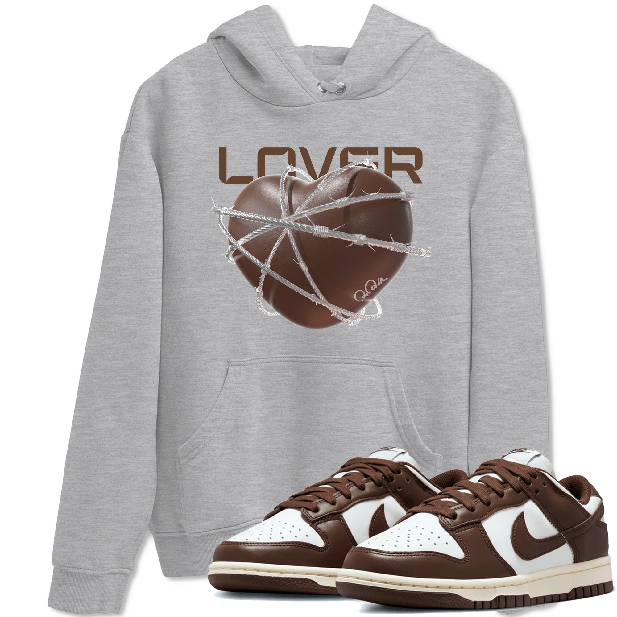 Dunk Cacao Wow shirt to match jordans Heart Lover sneaker match tees Nike Dunk Cacao Wow Drip Gear Zone Unisex Heather Grey 1 T-Shirt
