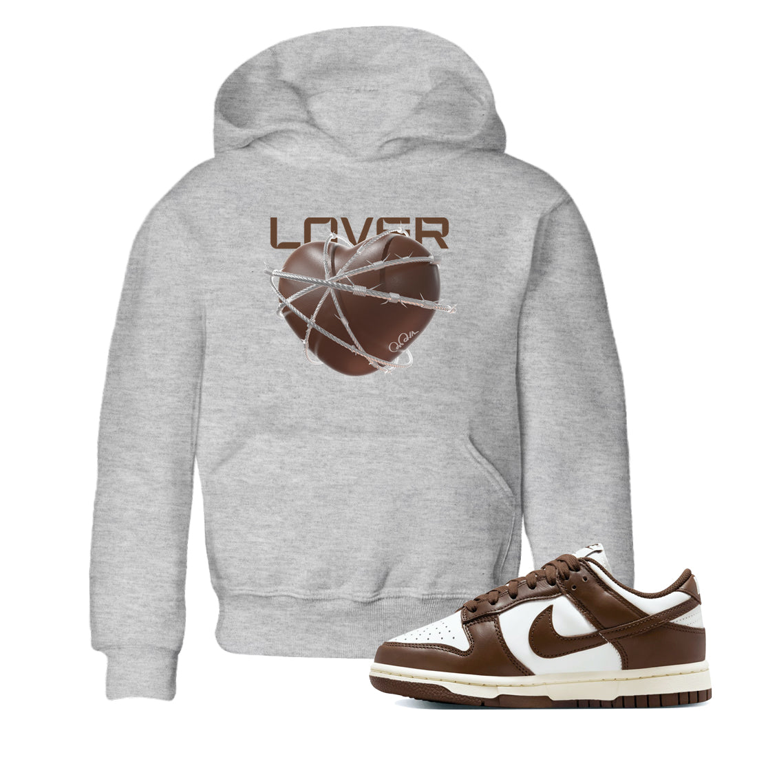Dunk Cacao Wow shirt to match jordans Heart Lover sneaker match tees Nike Dunk Cacao Wow Drip Gear Zone Baby Toddler Heather Grey 1 T-Shirt