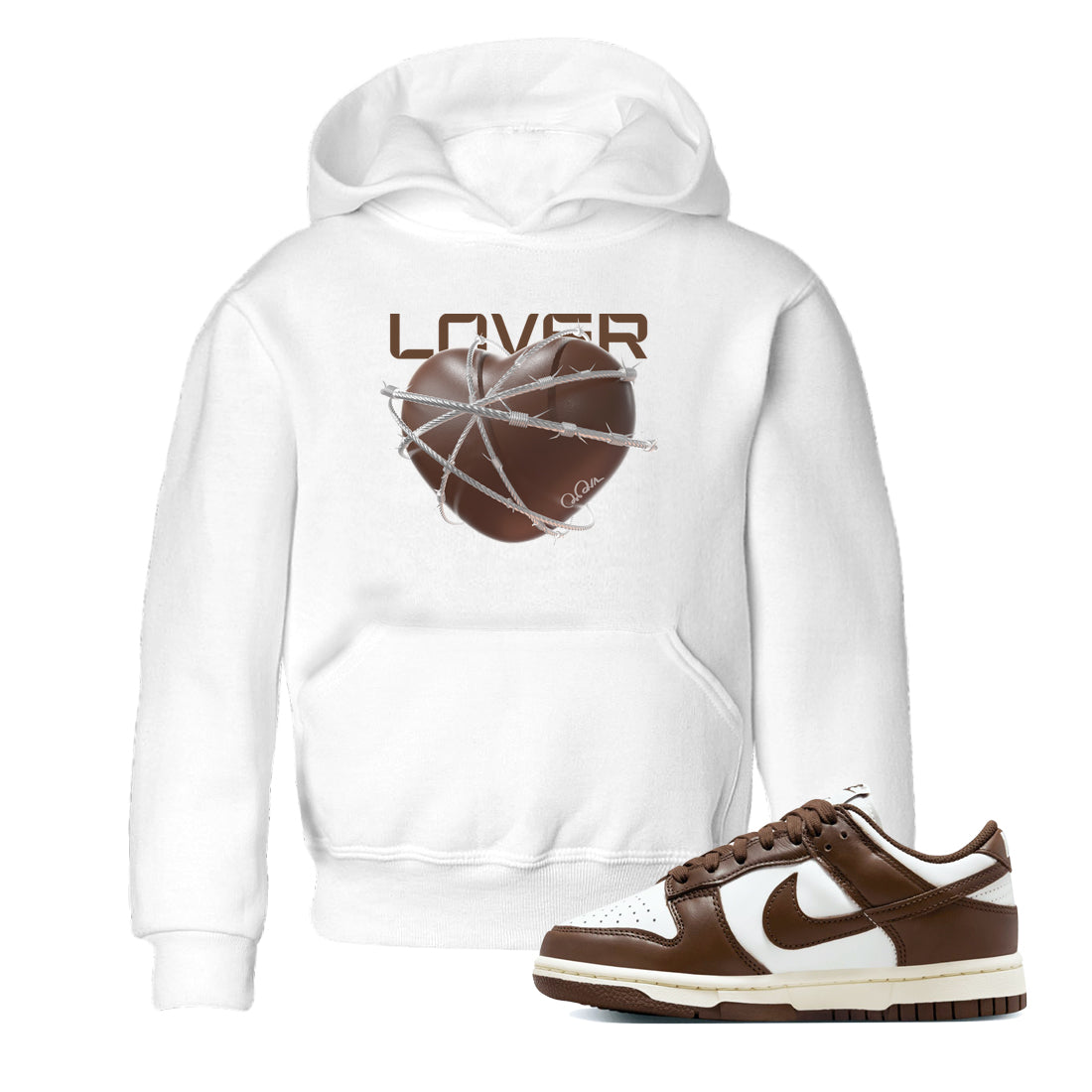 Dunk Cacao Wow shirt to match jordans Heart Lover sneaker match tees Nike Dunk Cacao Wow Drip Gear Zone Baby Toddler White 1 T-Shirt