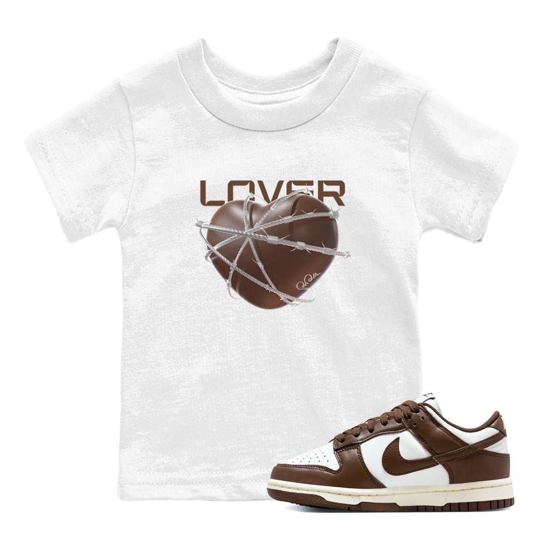 Dunk Cacao Wow shirt to match jordans Heart Lover sneaker match tees Nike Dunk Cacao Wow Drip Gear Zone Baby Toddler White 1 T-Shirt