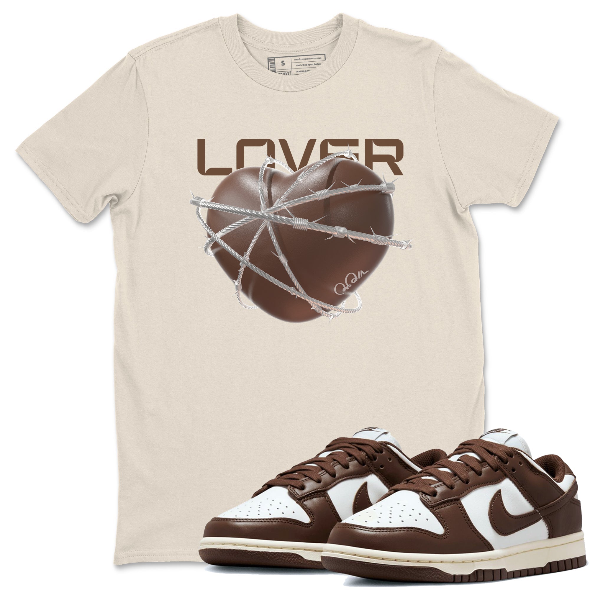 Dunk Cacao Wow shirt to match jordans Heart Lover sneaker match tees Nike Dunk Cacao Wow Drip Gear Zone Unisex Natural 1 T-Shirt