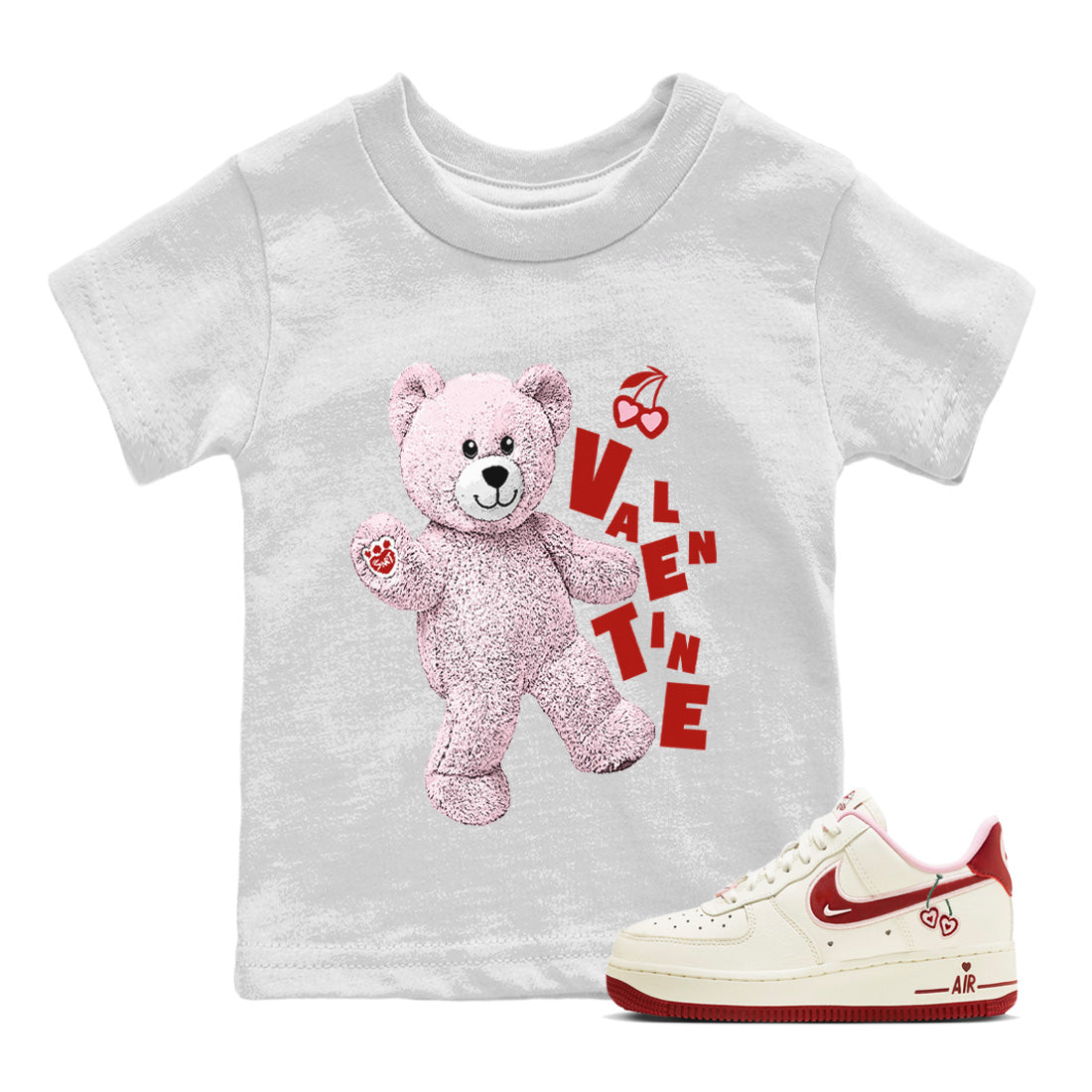 Air Force 1 Valentines Day Sneaker Match Tees Hello Bear Sneaker Tees Air Force 1 Valentines Day Jordan to match sneaker T-Shirt Kids Shirts
