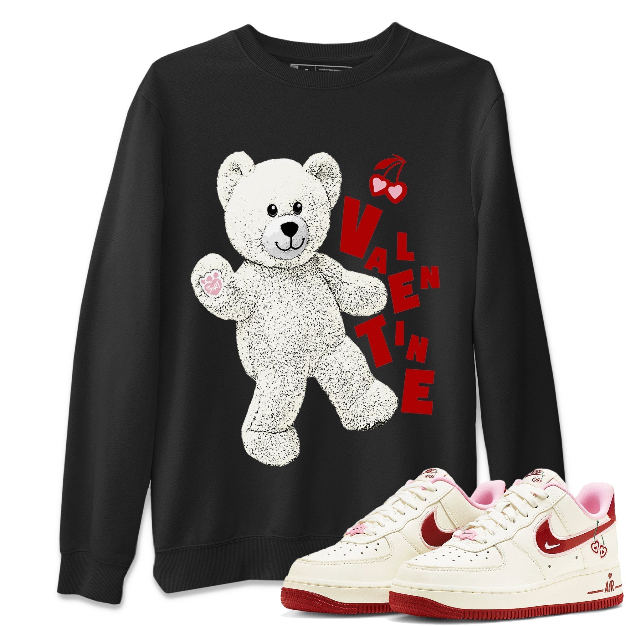 Air Force 1 Valentines Day Sneaker Match Tees Hello Bear Sneaker Tees Air Force 1 Valentines Day Jordan to match sneaker T-Shirt Crew Neck Shirts