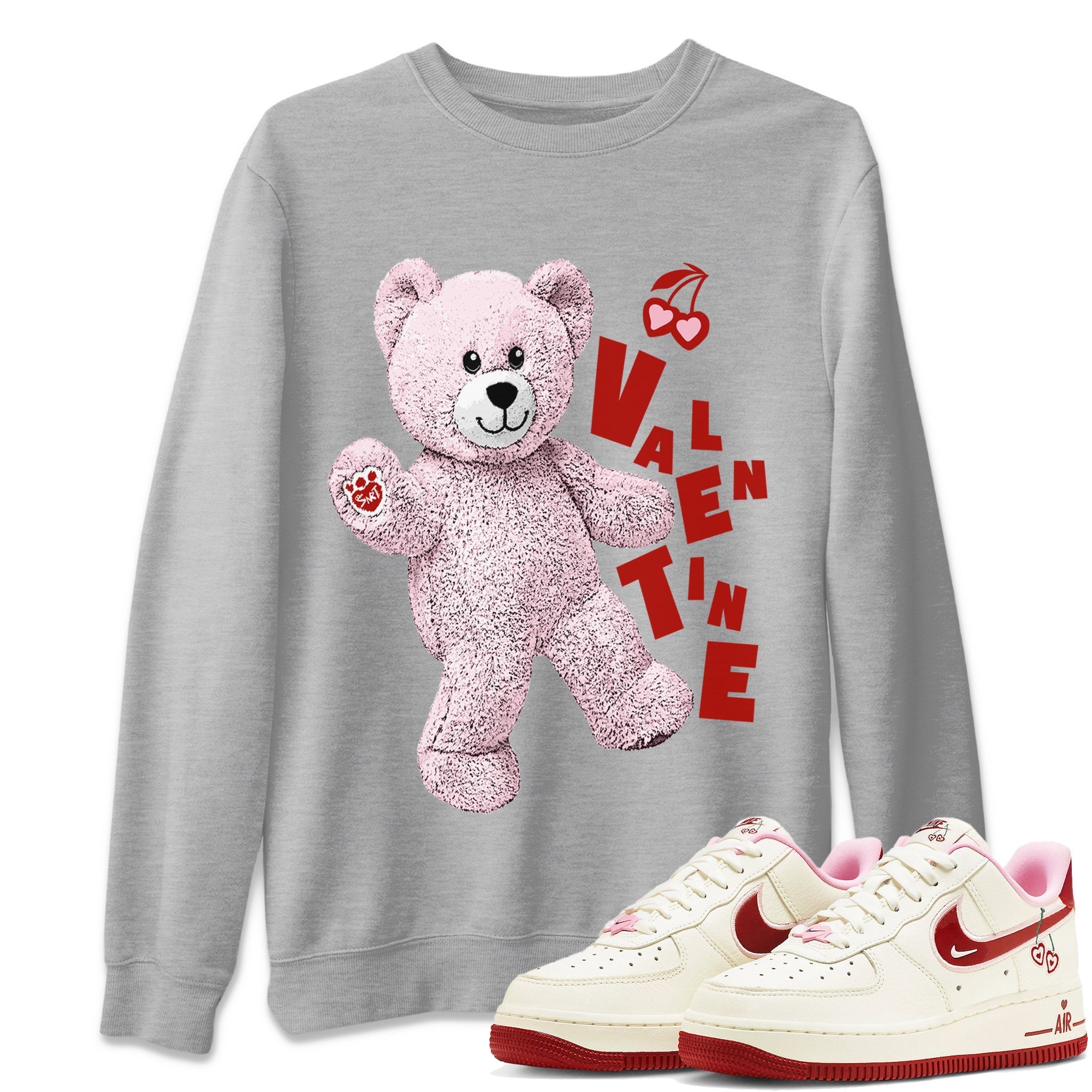 Air Force 1 Valentines Day Sneaker Match Tees Hello Bear Sneaker Tees Air Force 1 Valentines Day Jordan to match sneaker T-Shirt Crew Neck Shirts