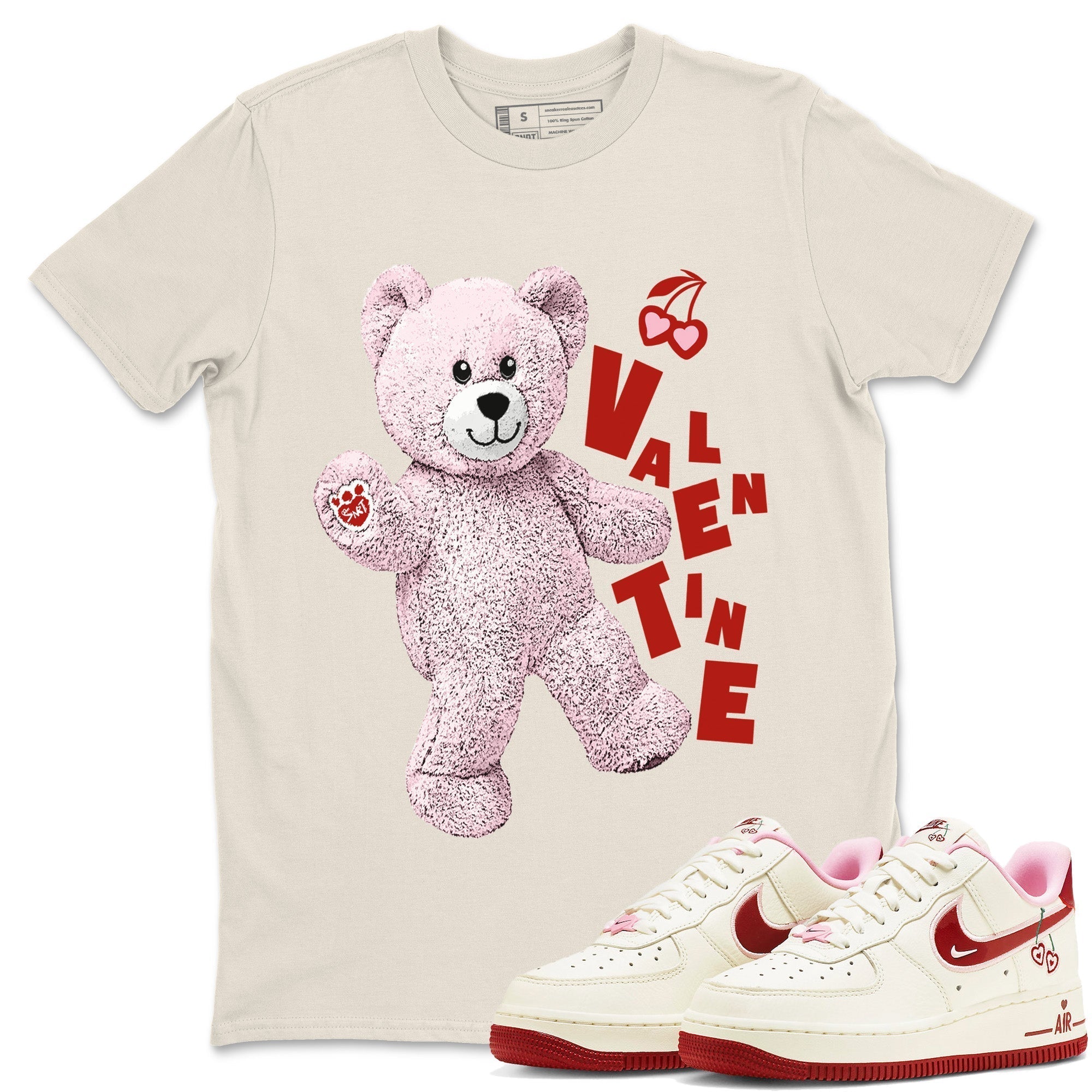 Air Force 1 Valentines Day Sneaker Match Tees Hello Bear Sneaker Tees Air Force 1 Valentines Day Jordan to match sneaker T-Shirt Crew Neck Shirts