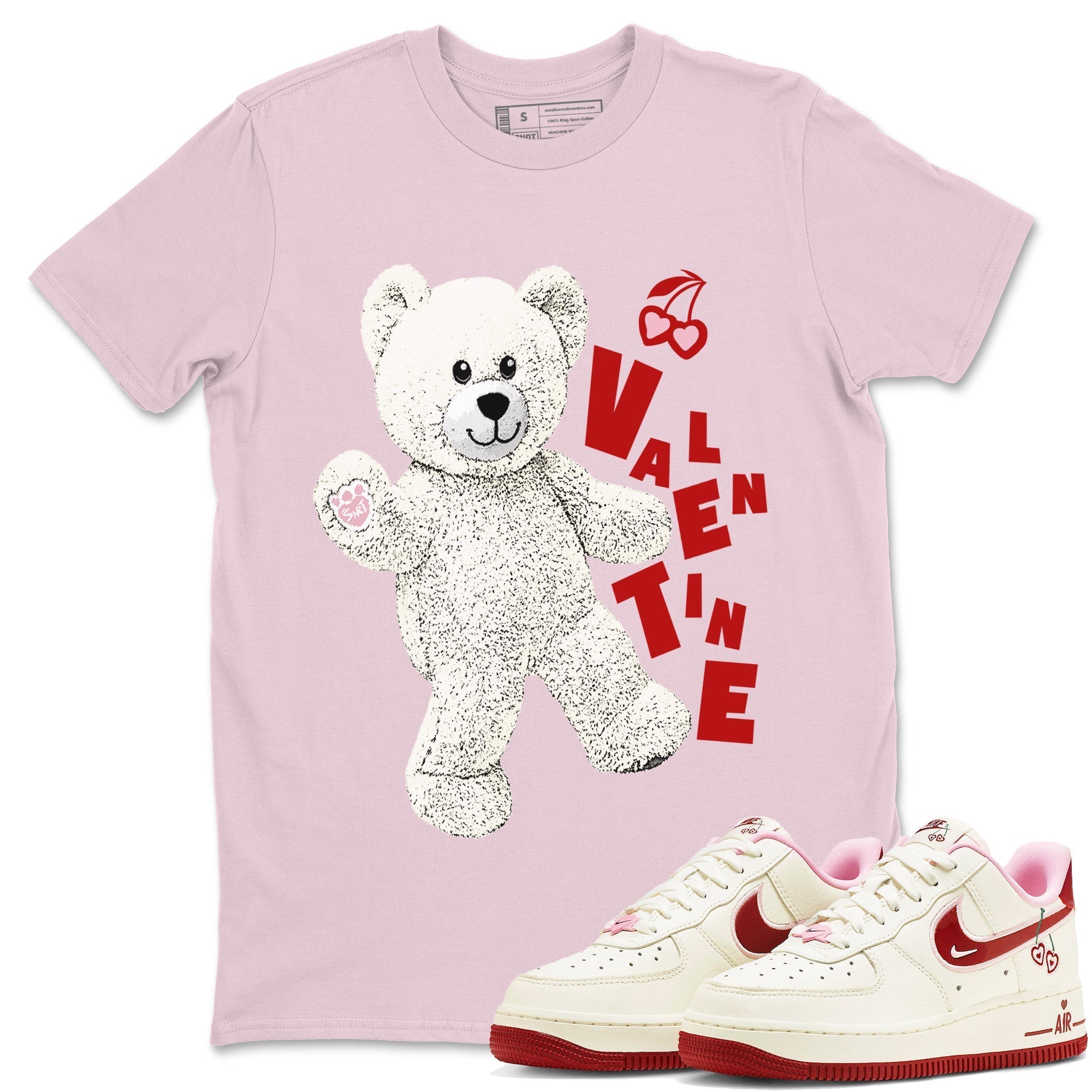 Air Force 1 Valentines Day Sneaker Match Tees Hello Bear Sneaker Tees Air Force 1 Valentines Day Jordan to match sneaker T-Shirt Crew Neck Shirts