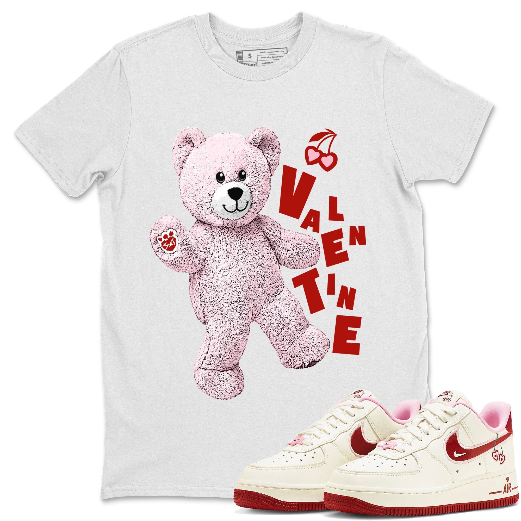 Air Force 1 Valentines Day Sneaker Match Tees Hello Bear Sneaker Tees Air Force 1 Valentines Day Jordan to match sneaker T-Shirt Crew Neck Shirts