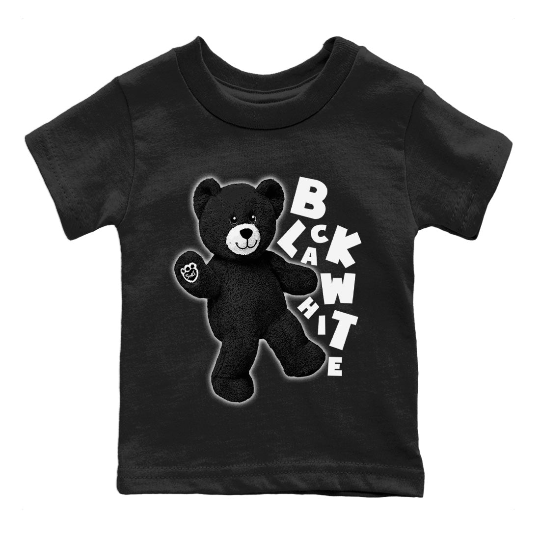 Jordan 1 Black White Sneaker Match Tees Hello Bear Sneaker Tees Jordan 1 Black White Jordan to match sneaker T-Shirt Kids Shirts