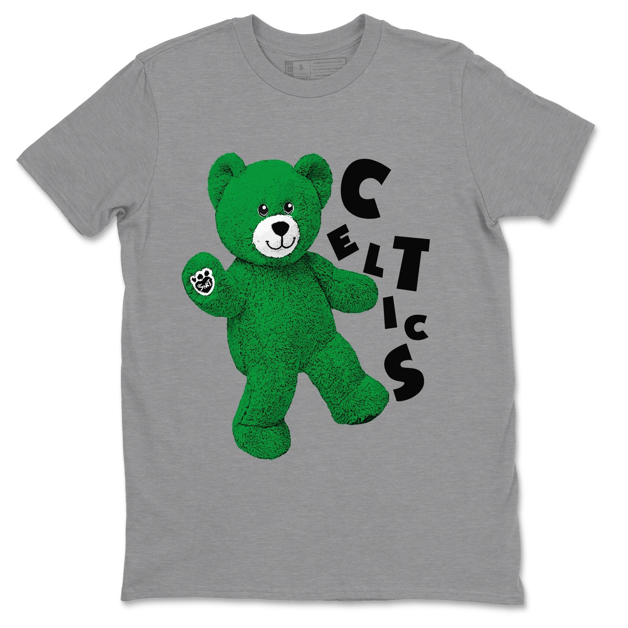 Air Jordan 1 Celtics Sneaker Match Tees Hello Bear Streetwear Sneaker Shirt Air Jordan 1 Lucky Green Celtics Tees Unisex Shirts Heather Grey 2