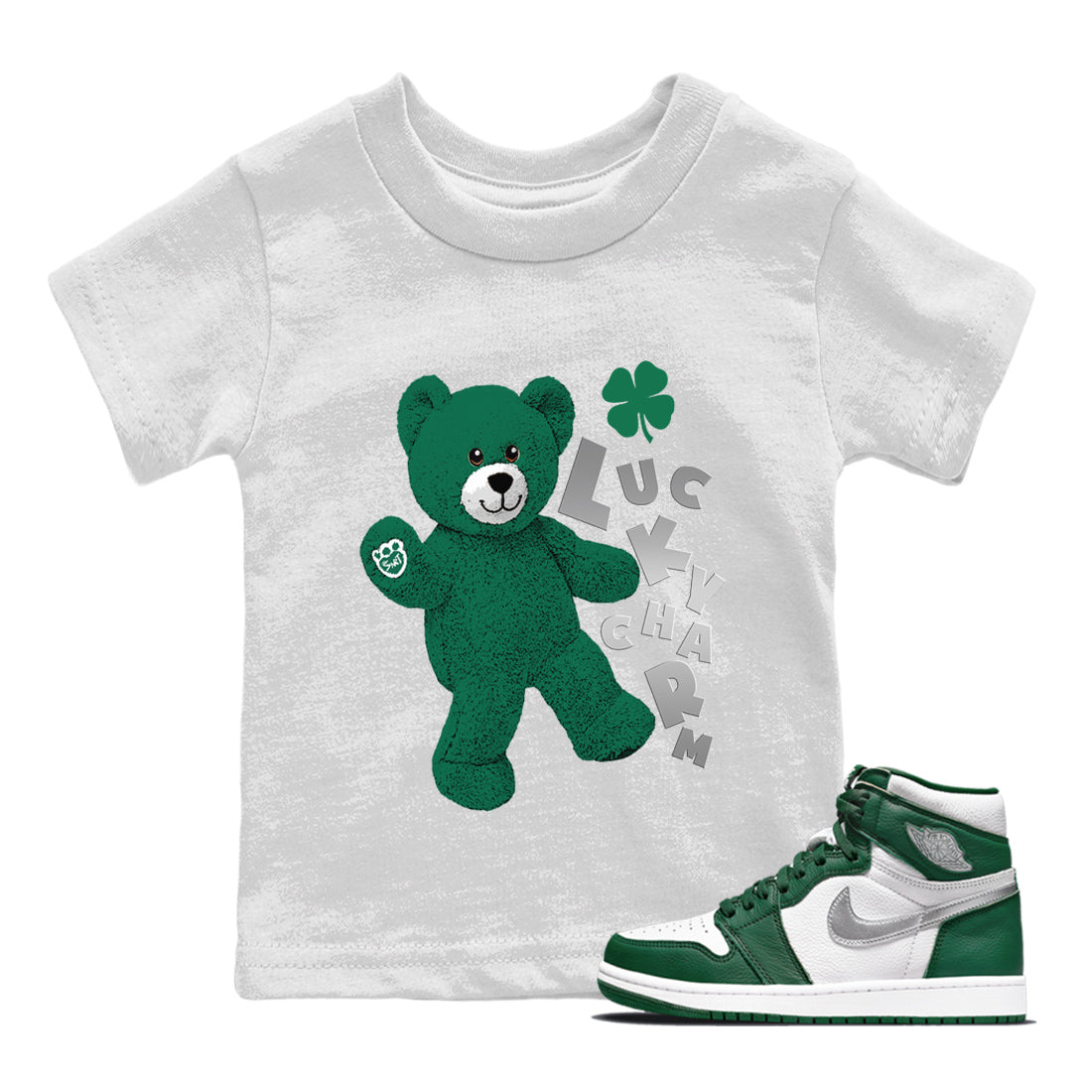 Jordan 1 Gorge Green Sneaker Matching T-Shirt Hello Bear Sneaker Tees Jordan 1 Gorge Green Sneaker Release Tees Kids Shirts