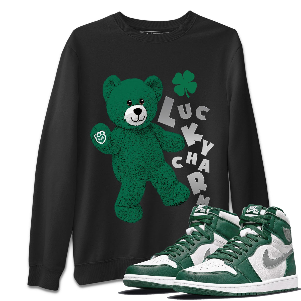 Jordan 1 Gorge Green Sneaker Matching T-Shirt Hello Bear Sneaker Tees Jordan 1 Gorge Green Sneaker Release Tees Crew Neck Tees
