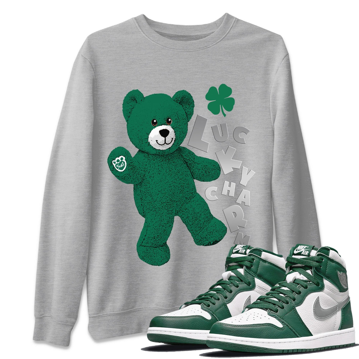 Jordan 1 Gorge Green Sneaker Matching T-Shirt Hello Bear Sneaker Tees Jordan 1 Gorge Green Sneaker Release Tees Crew Neck Tees
