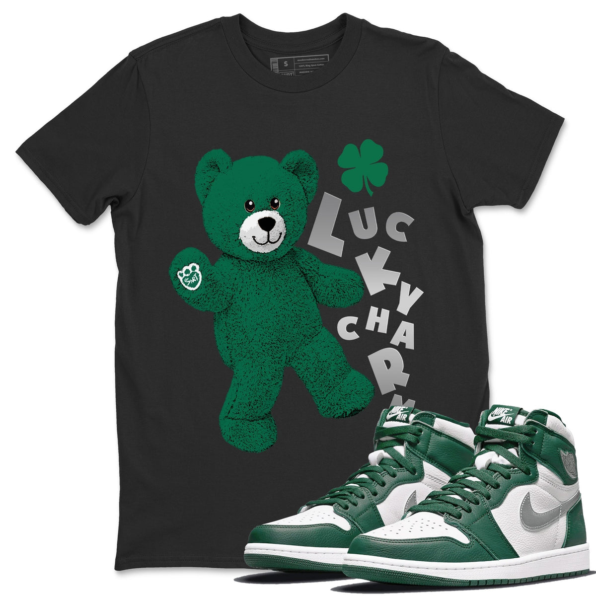 Jordan 1 Gorge Green Sneaker Matching T-Shirt Hello Bear Sneaker Tees Jordan 1 Gorge Green Sneaker Release Tees Crew Neck Tees