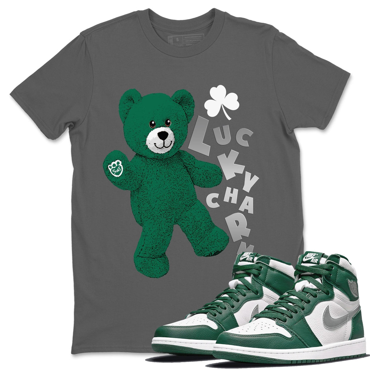 Jordan 1 Gorge Green Sneaker Matching T-Shirt Hello Bear Sneaker Tees Jordan 1 Gorge Green Sneaker Release Tees Crew Neck Tees