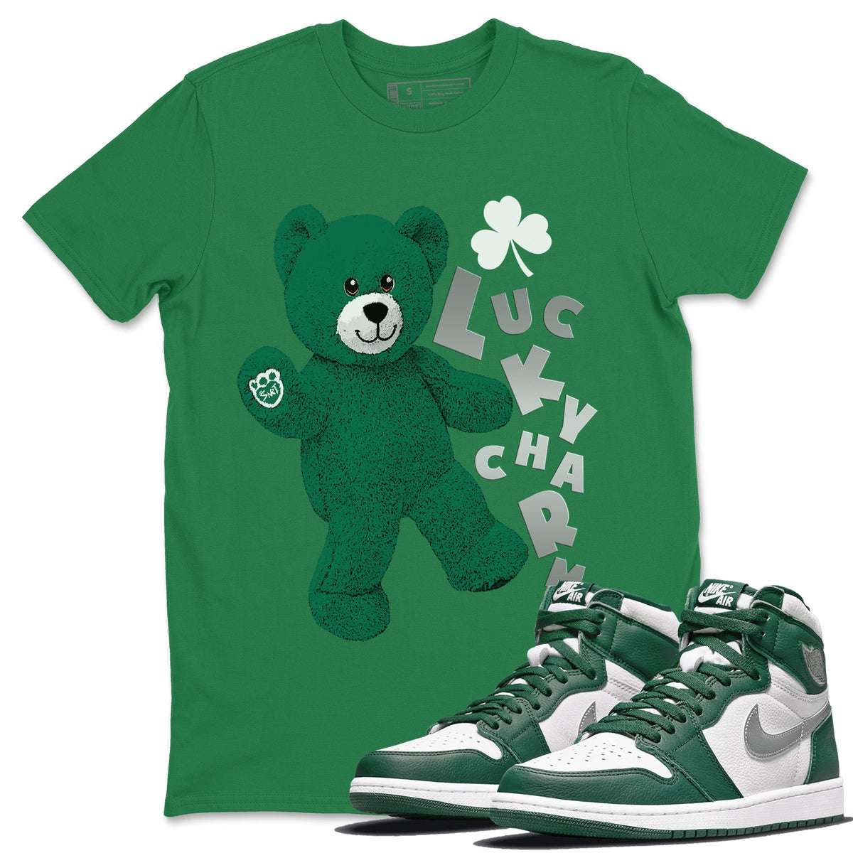 Jordan 1 Gorge Green Sneaker Matching T-Shirt Hello Bear Sneaker Tees Jordan 1 Gorge Green Sneaker Release Tees Crew Neck Tees