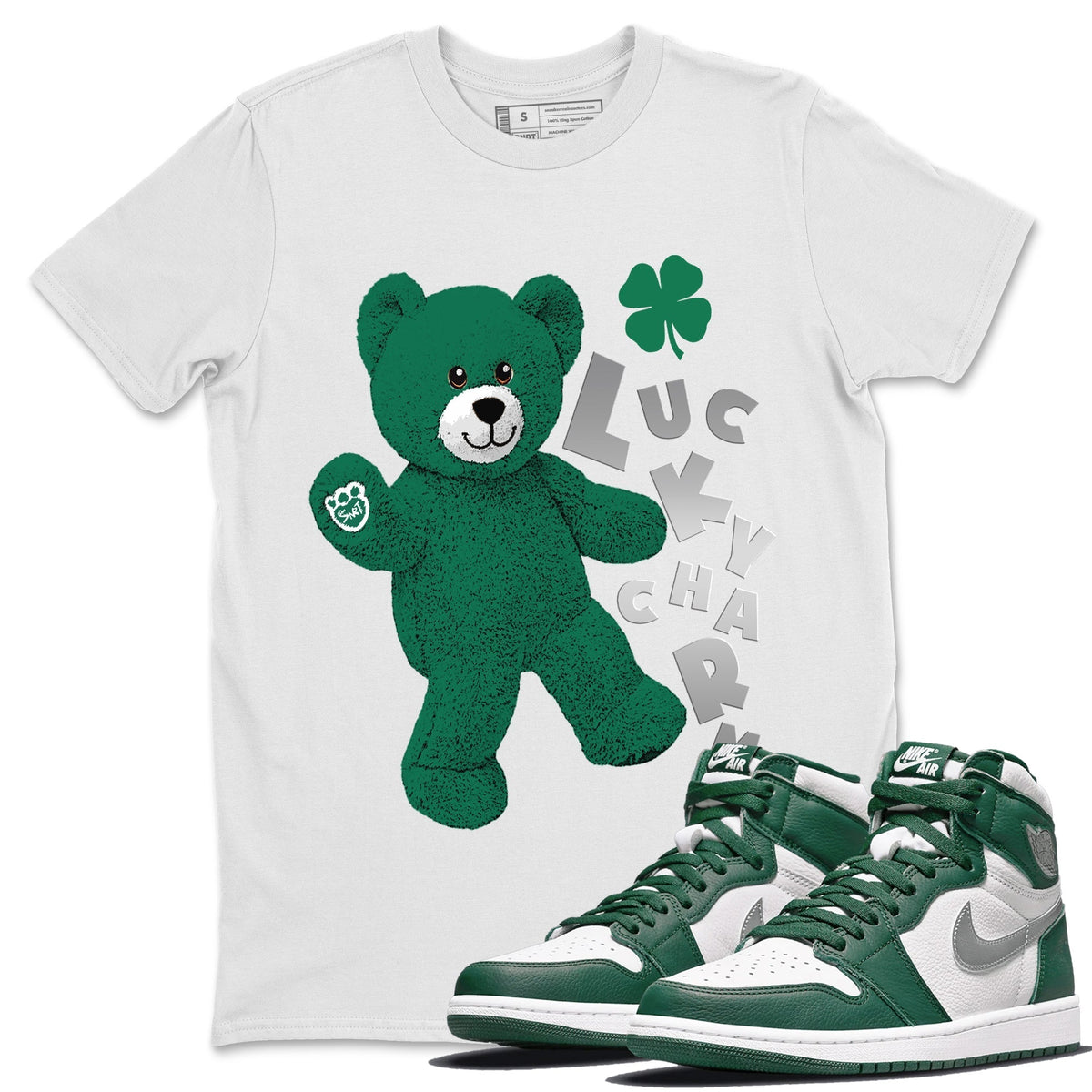 Jordan 1 Gorge Green Sneaker Matching T-Shirt Hello Bear Sneaker Tees Jordan 1 Gorge Green Sneaker Release Tees Crew Neck Tees