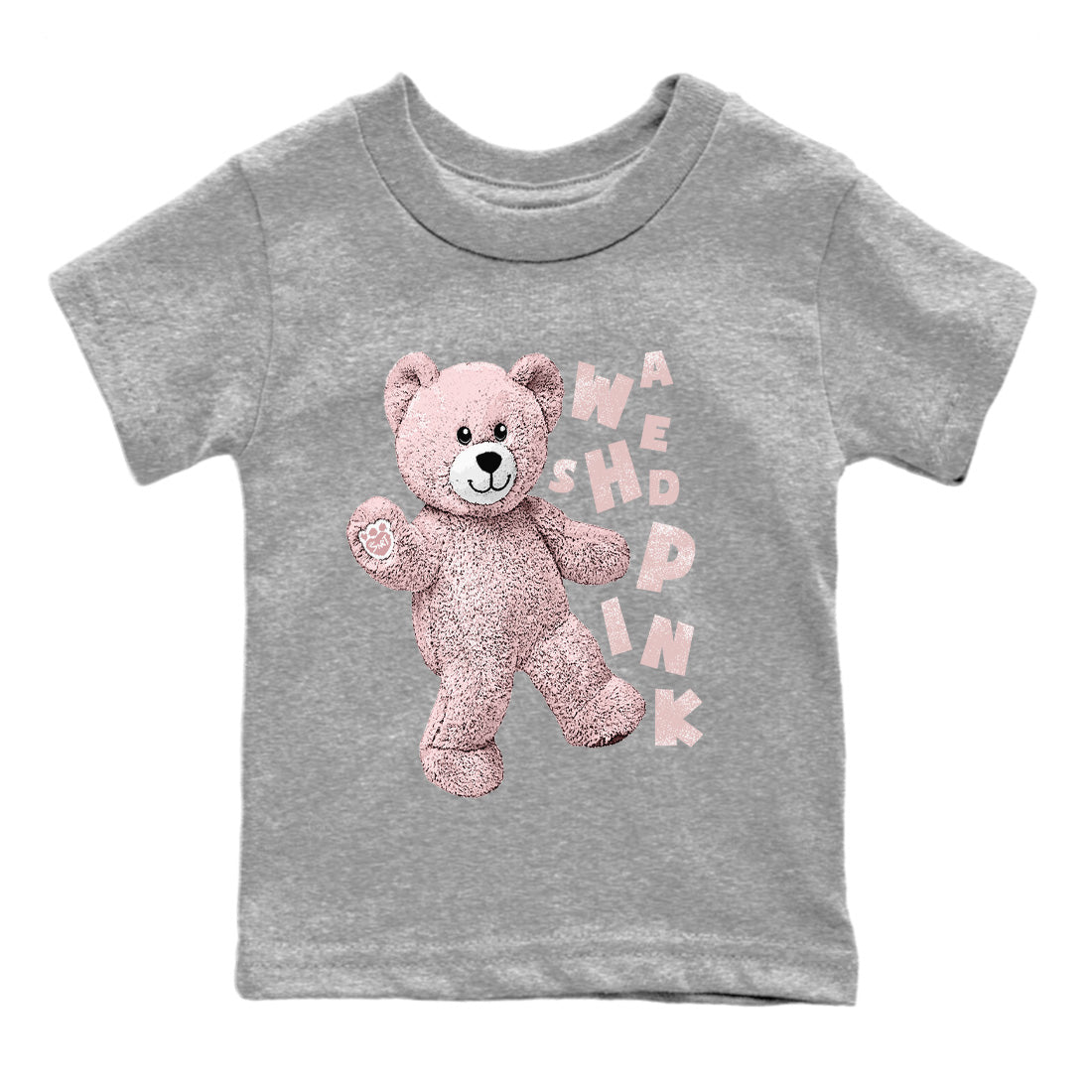 Air Jordan 1 Washed Pink Sneaker Match Tees Hello Bear Streetwear Sneaker Shirt Air Jordan 1 High OG WMNS Washed Pink Sneaker Release Tees Kids Shirts Heather Grey 2