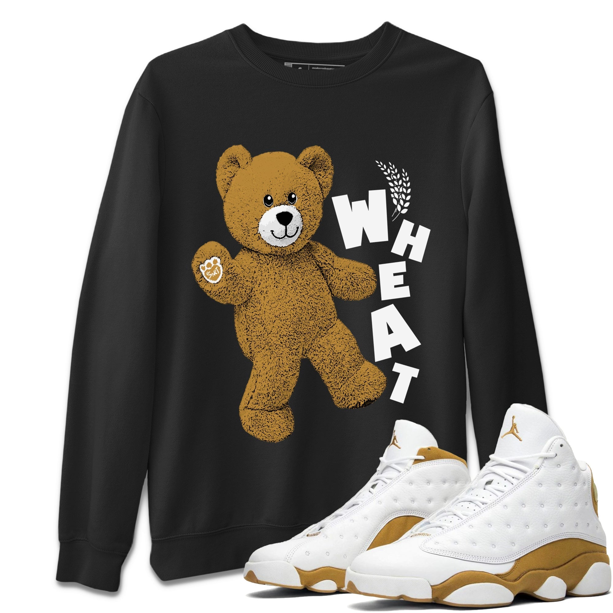 Jordan Retro 13 Wheat Sneaker Matching Tee Hello Bear Streetwear Sneaker Shirt Air Jordan 13 Wheat Sneaker Release Tees Unisex Shirts Black 1