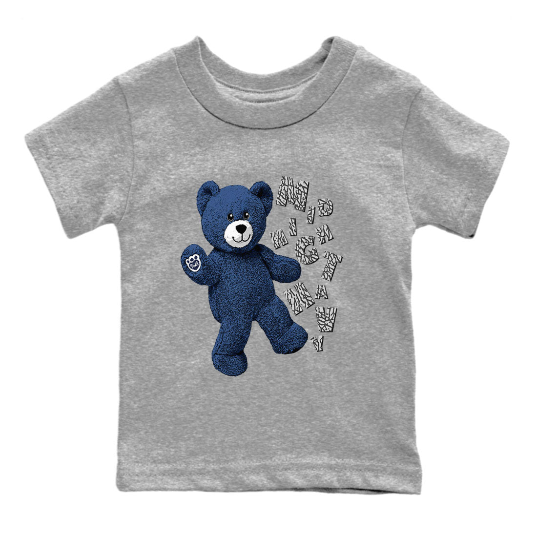 3s Midnight Navy shirt to match jordans Hello Bear sneaker match tee Air Jordan 3 Midnight Navy Drip Gear Zone baby toddler Heather Grey 2 cotton Shirt