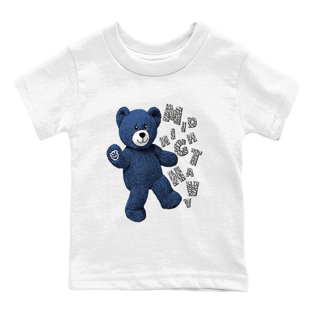 3s Midnight Navy shirt to match jordans Hello Bear sneaker match tee Air Jordan 3 Midnight Navy Drip Gear Zone baby toddler White 2 cotton Shirt